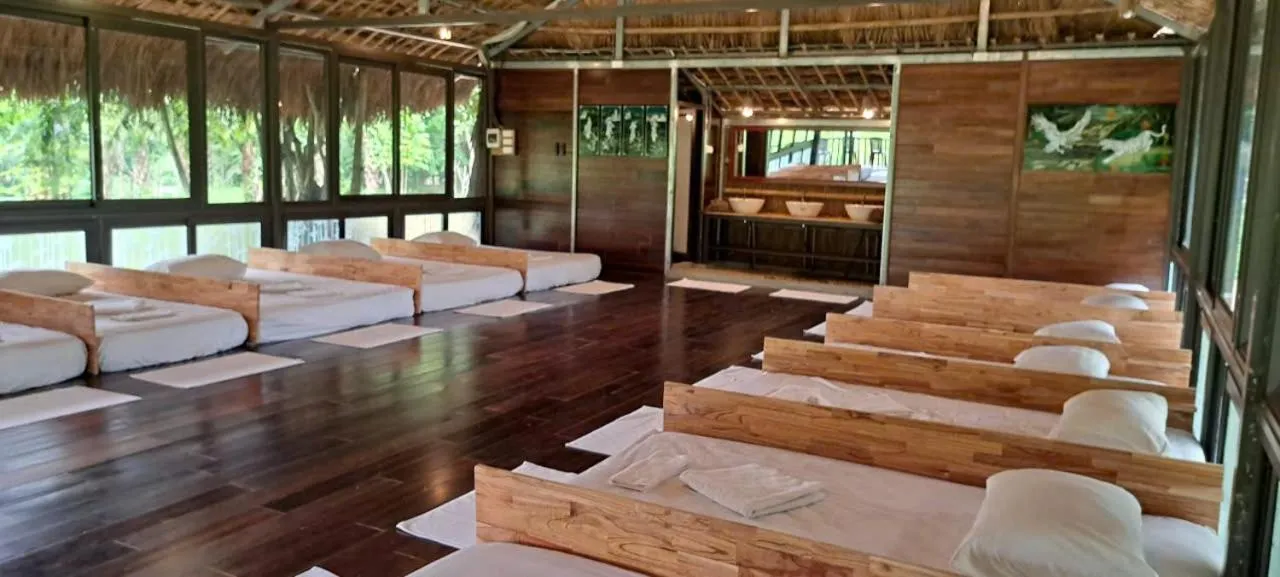Bed in Mai Chau Onsen Retreat