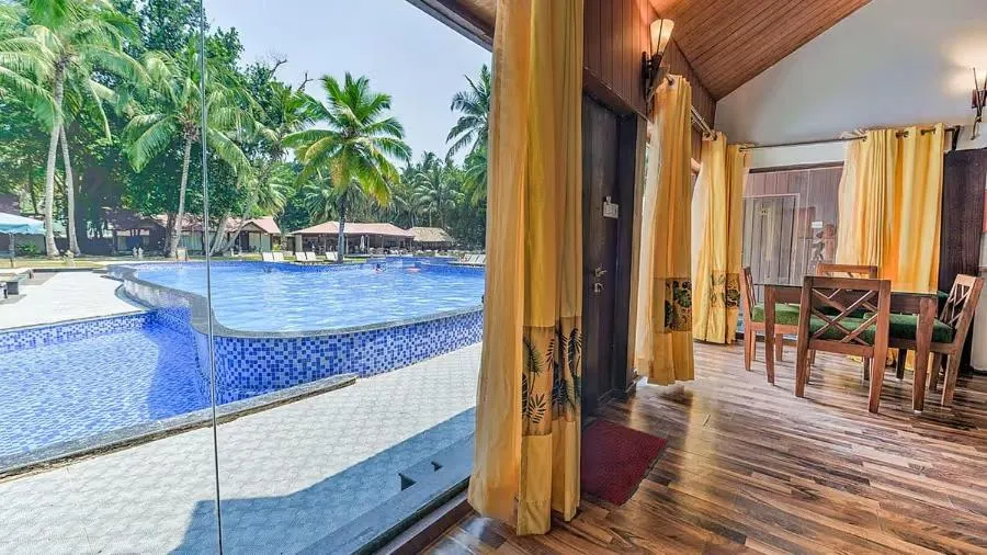 Pool view in Silver Sand Beach Resort Havelock