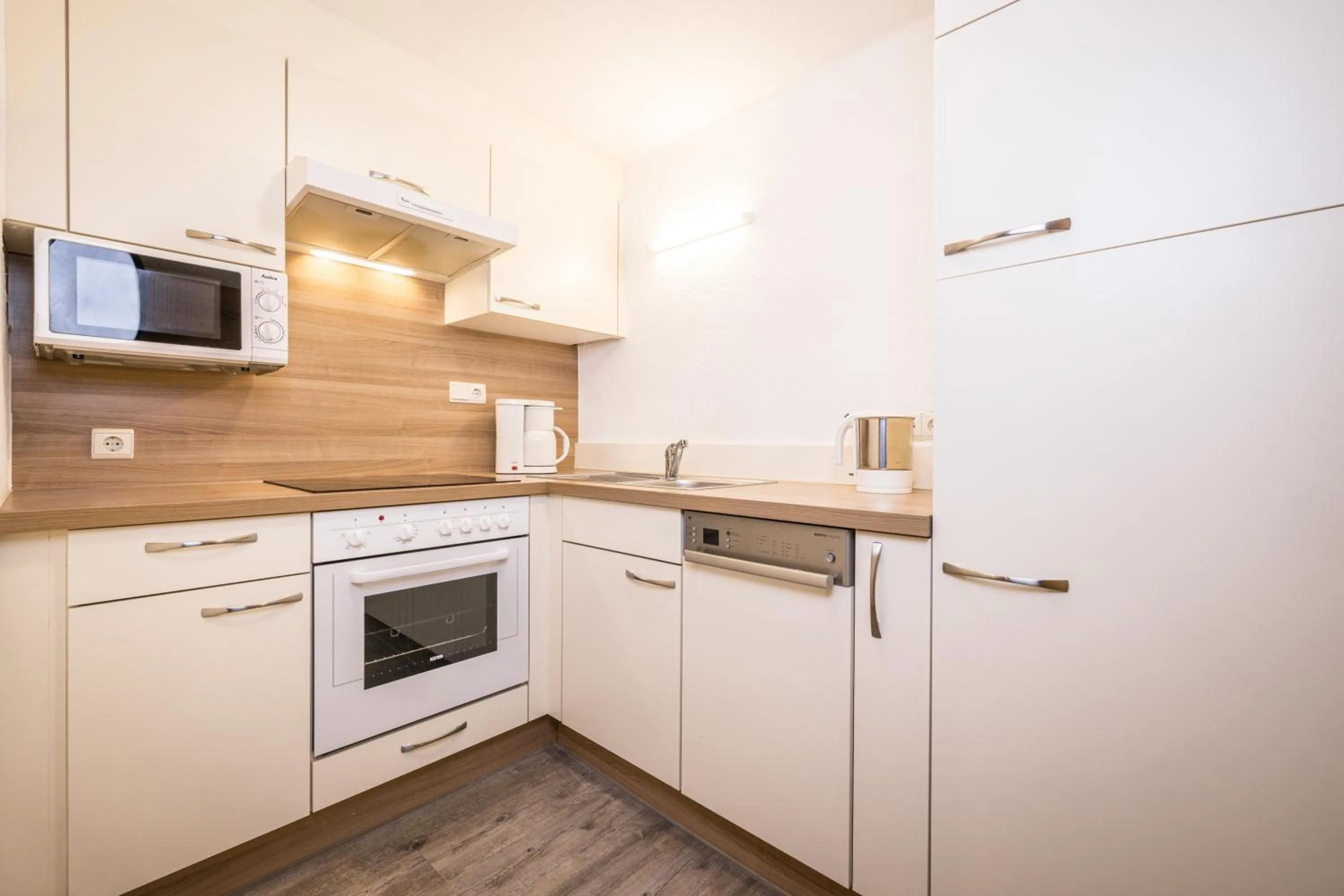 Kitchen or kitchenette in Appartements Schrambacherhof