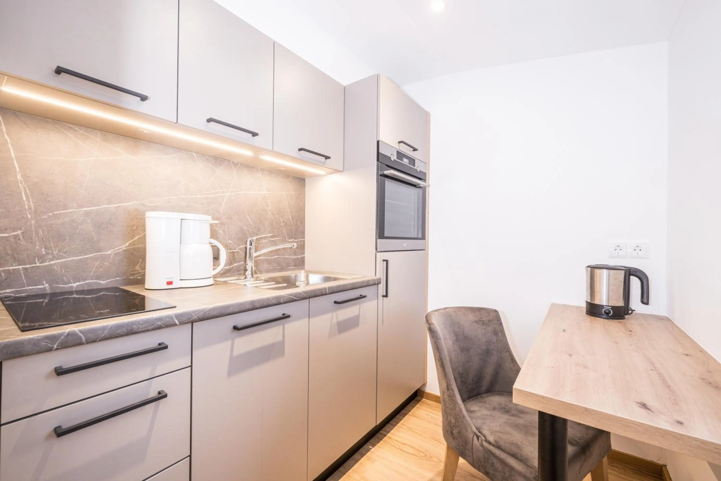 Kitchen or kitchenette in Appartements Schrambacherhof