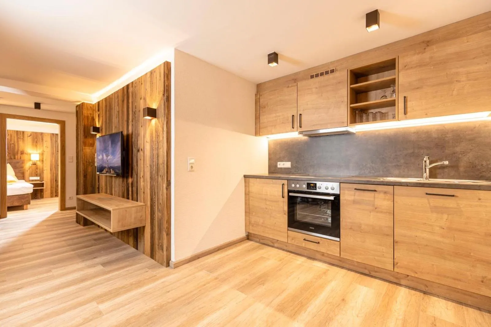 Kitchen or kitchenette in Appartements Schrambacherhof
