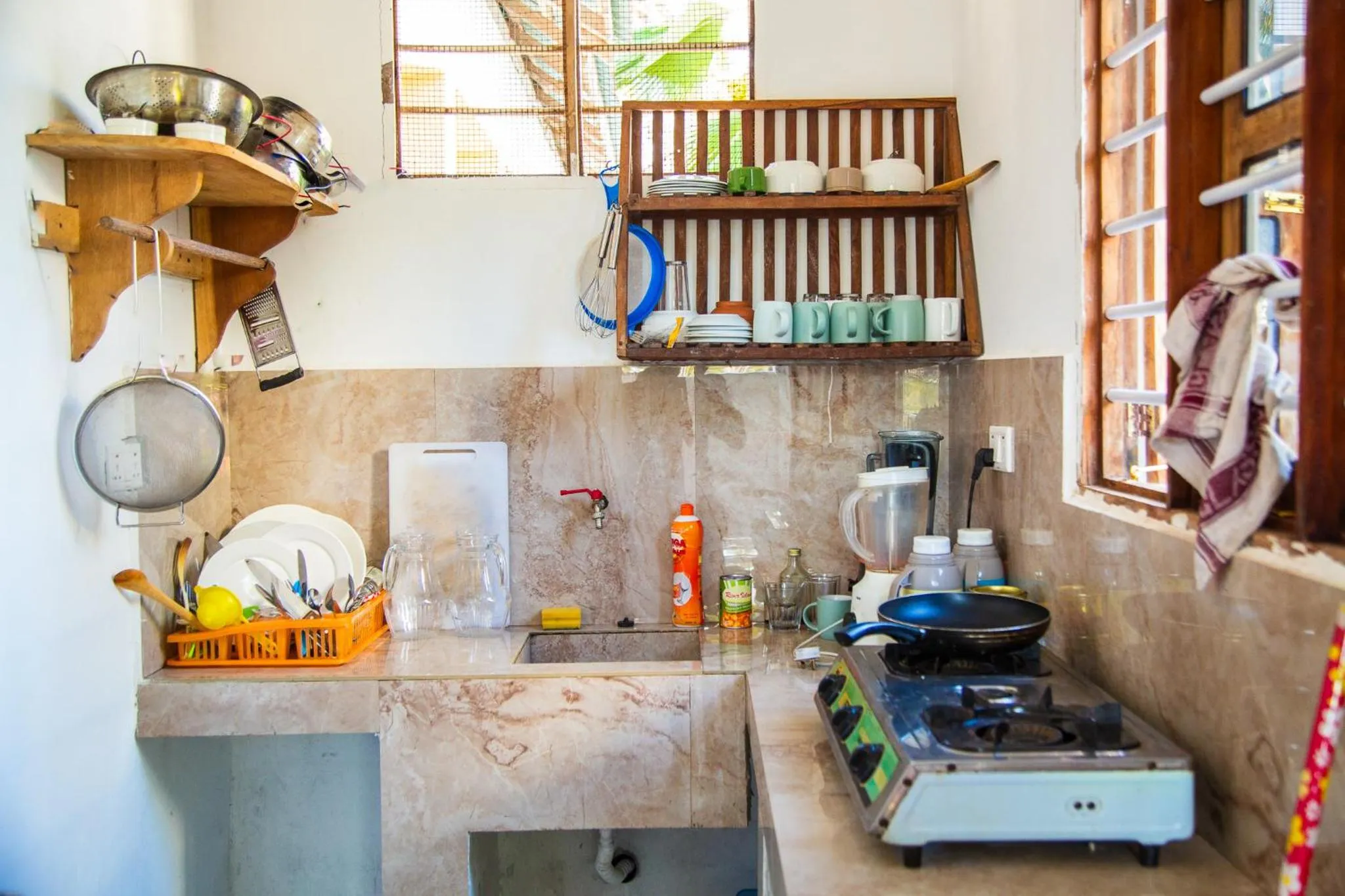 Kitchen or kitchenette in Pamoja Beach Stays Hotel in Jambiani