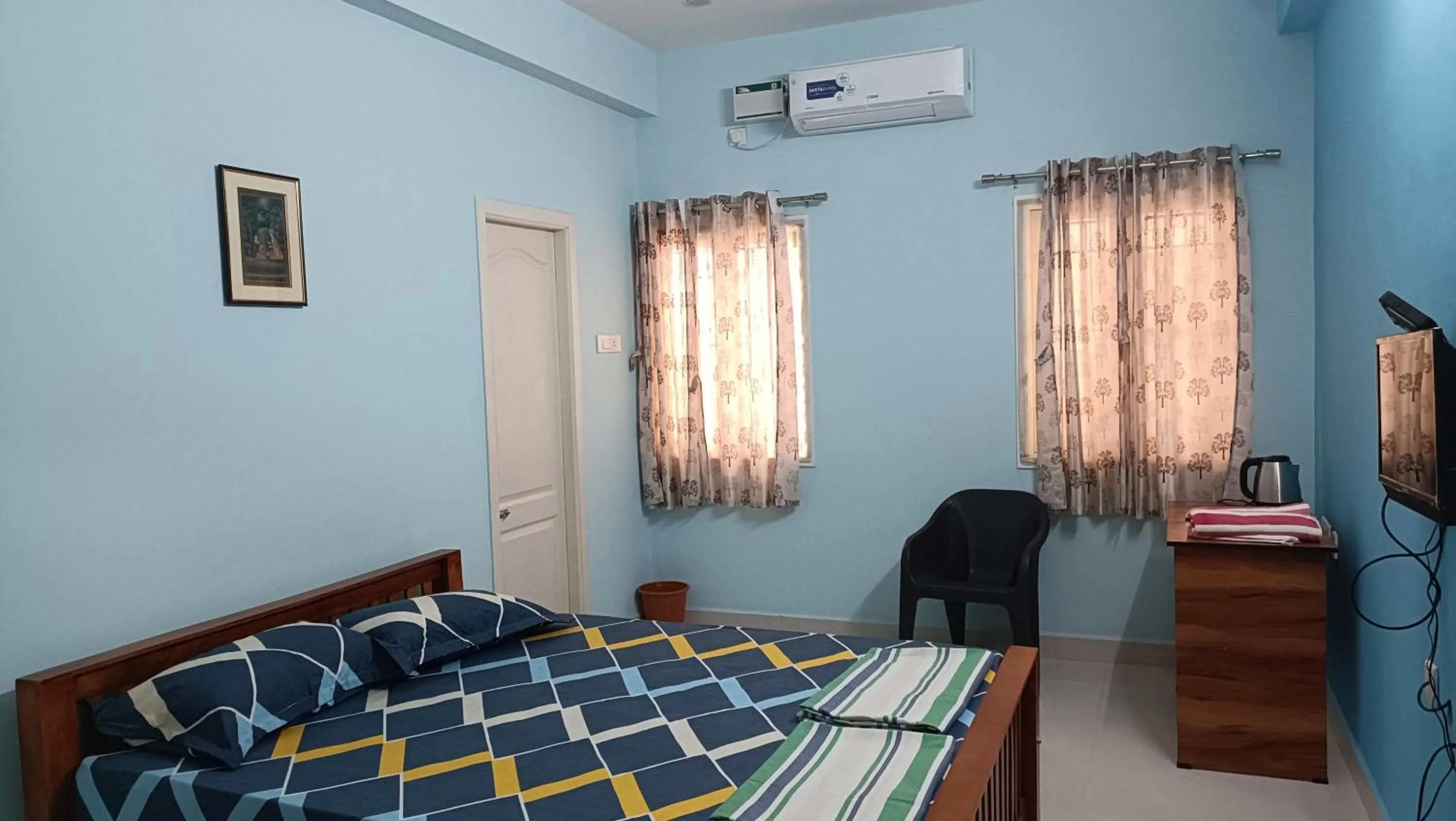Bedroom, Bed in Shantham Service Apartments, Indumanagar, Coimbatore