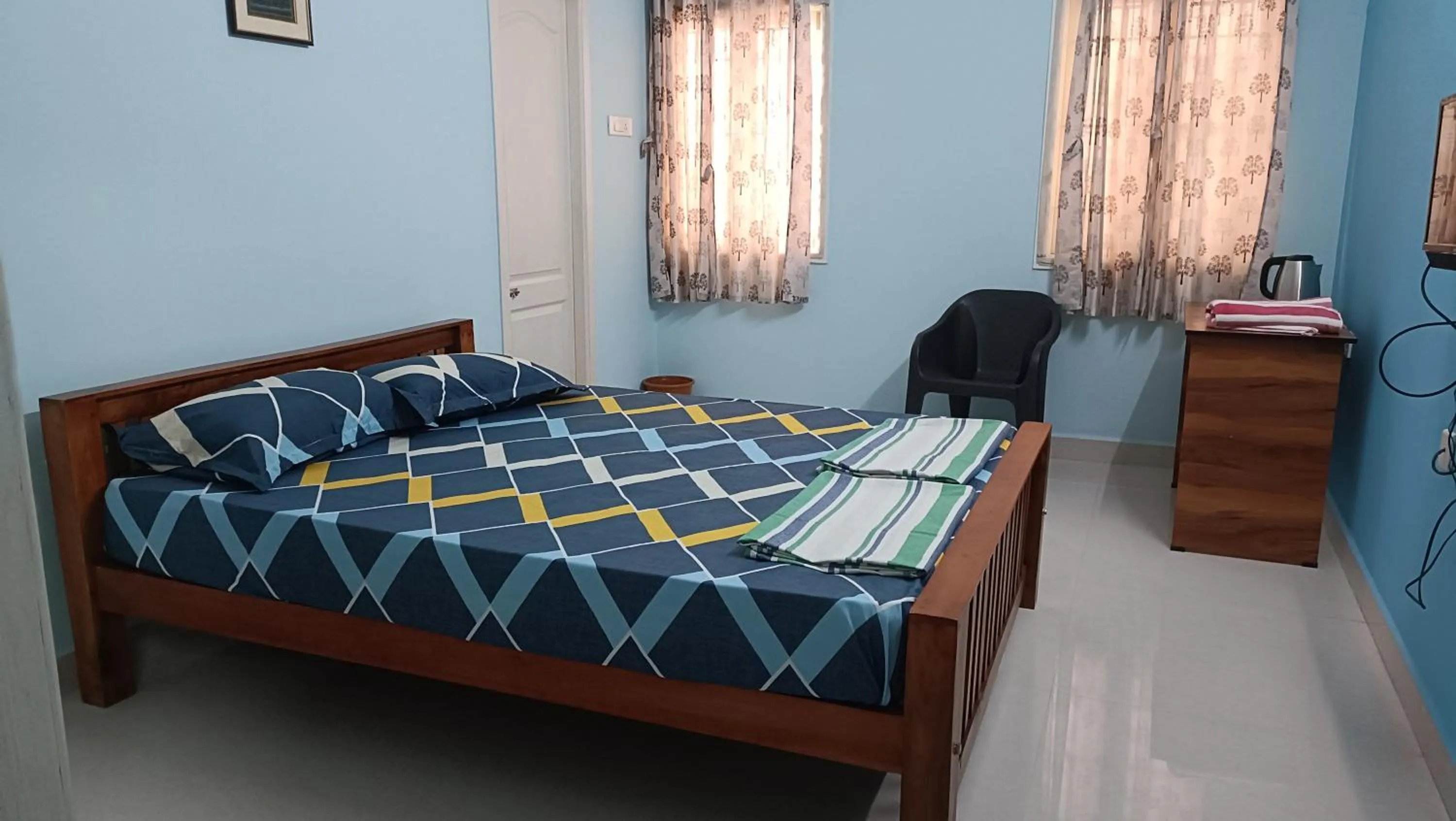 Bedroom, Bed in Shantham Service Apartments, Indumanagar, Coimbatore