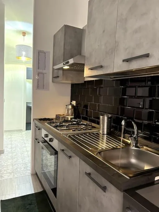 Kitchen or kitchenette in Candelor House - Apartment & Garden in Gianicolense