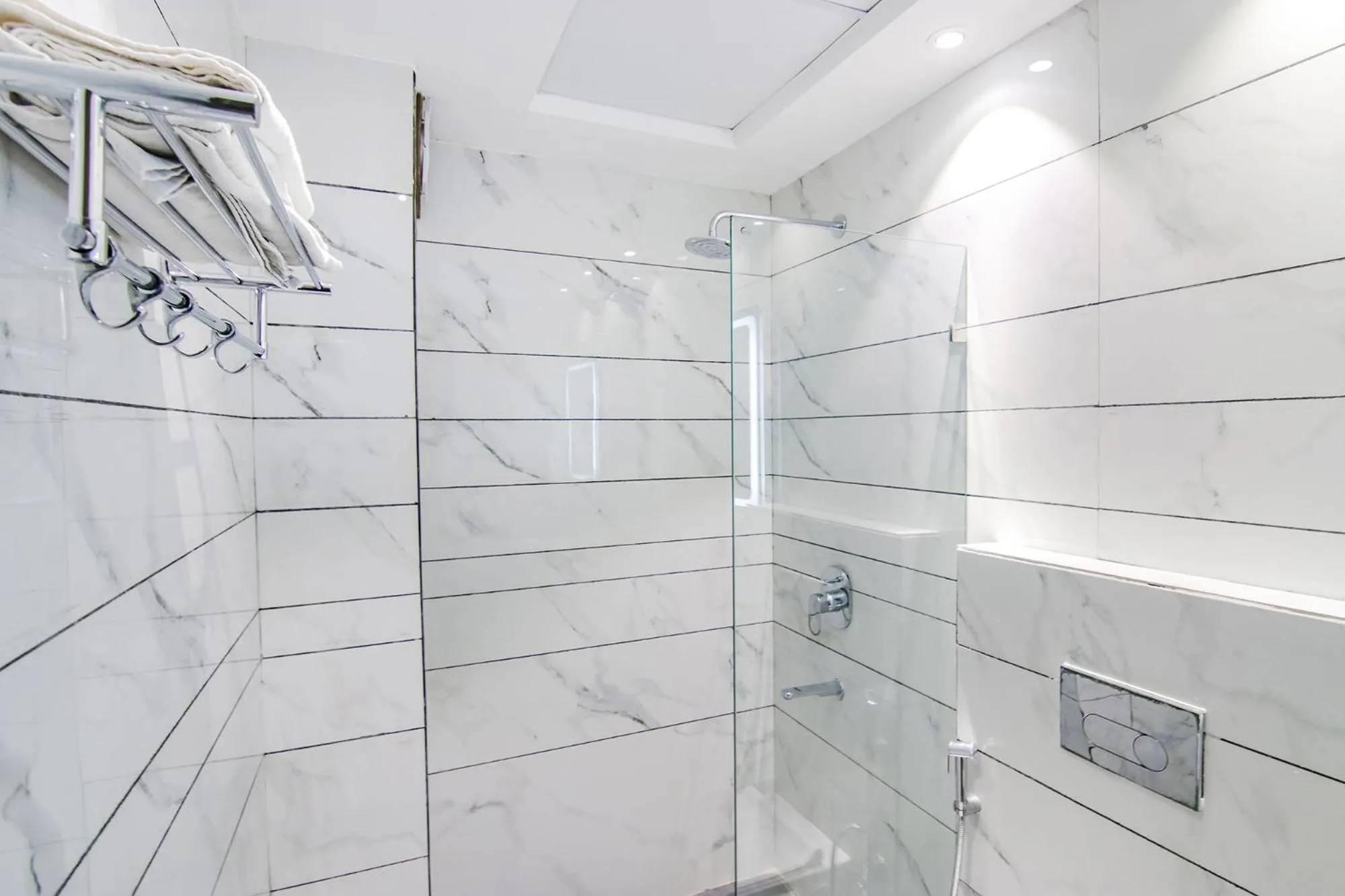 Bathroom in FabHotel Prism Grand - Nr Zirakpur Bus Stand'