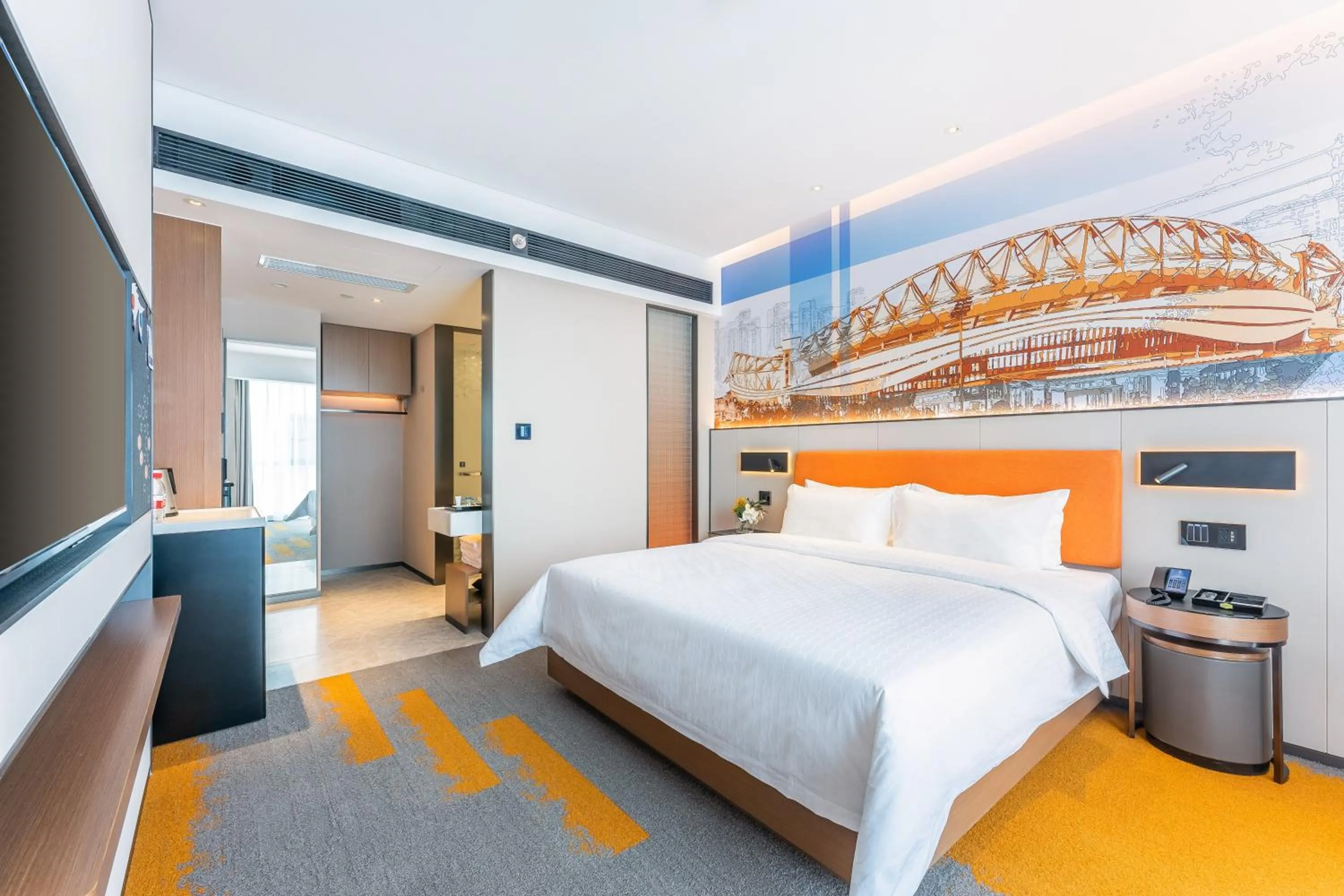 Bed in Hampton by Hilton Wuhan High-Speed Railway Station