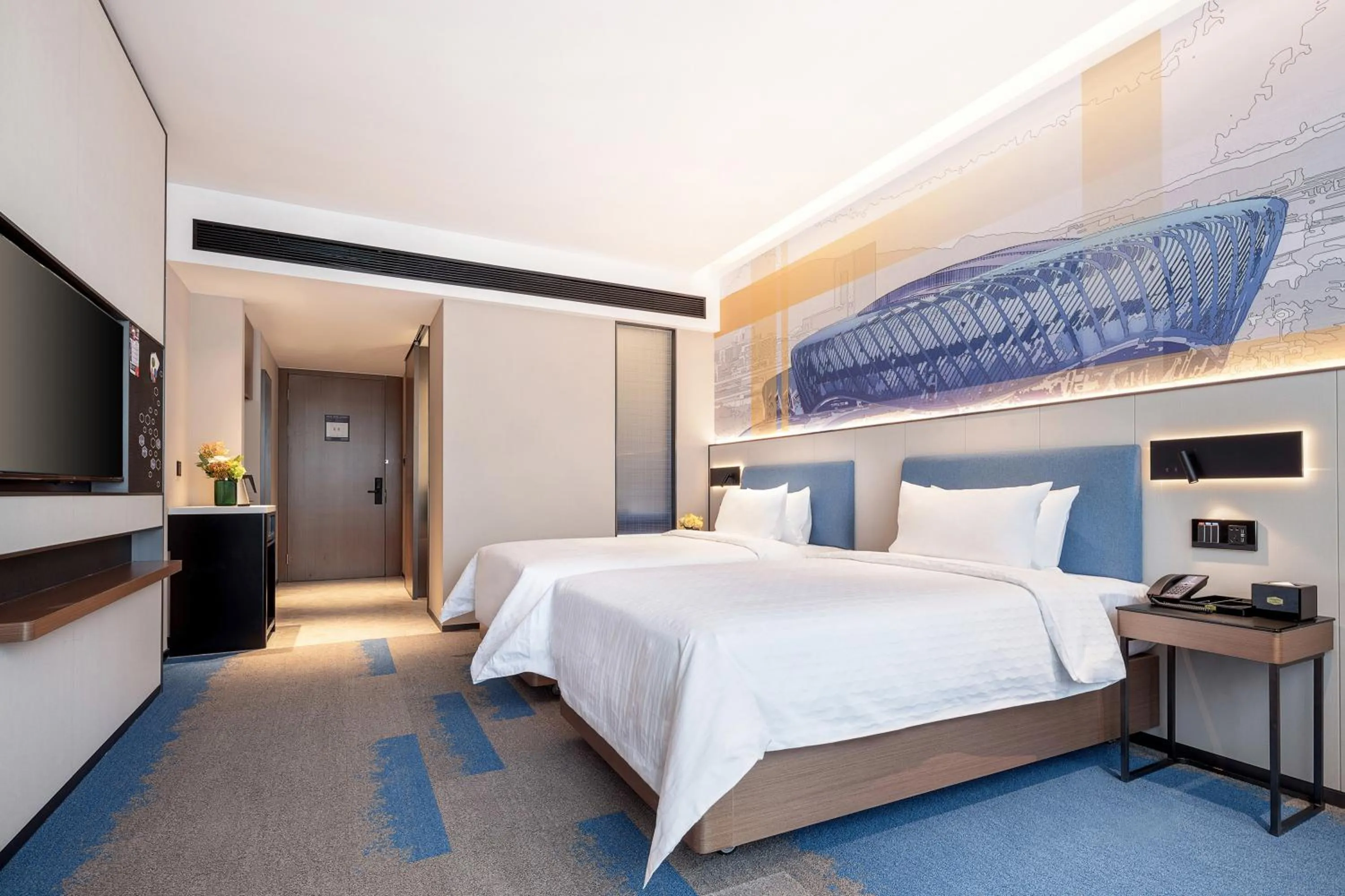 Bed in Hampton by Hilton Wuhan High-Speed Railway Station