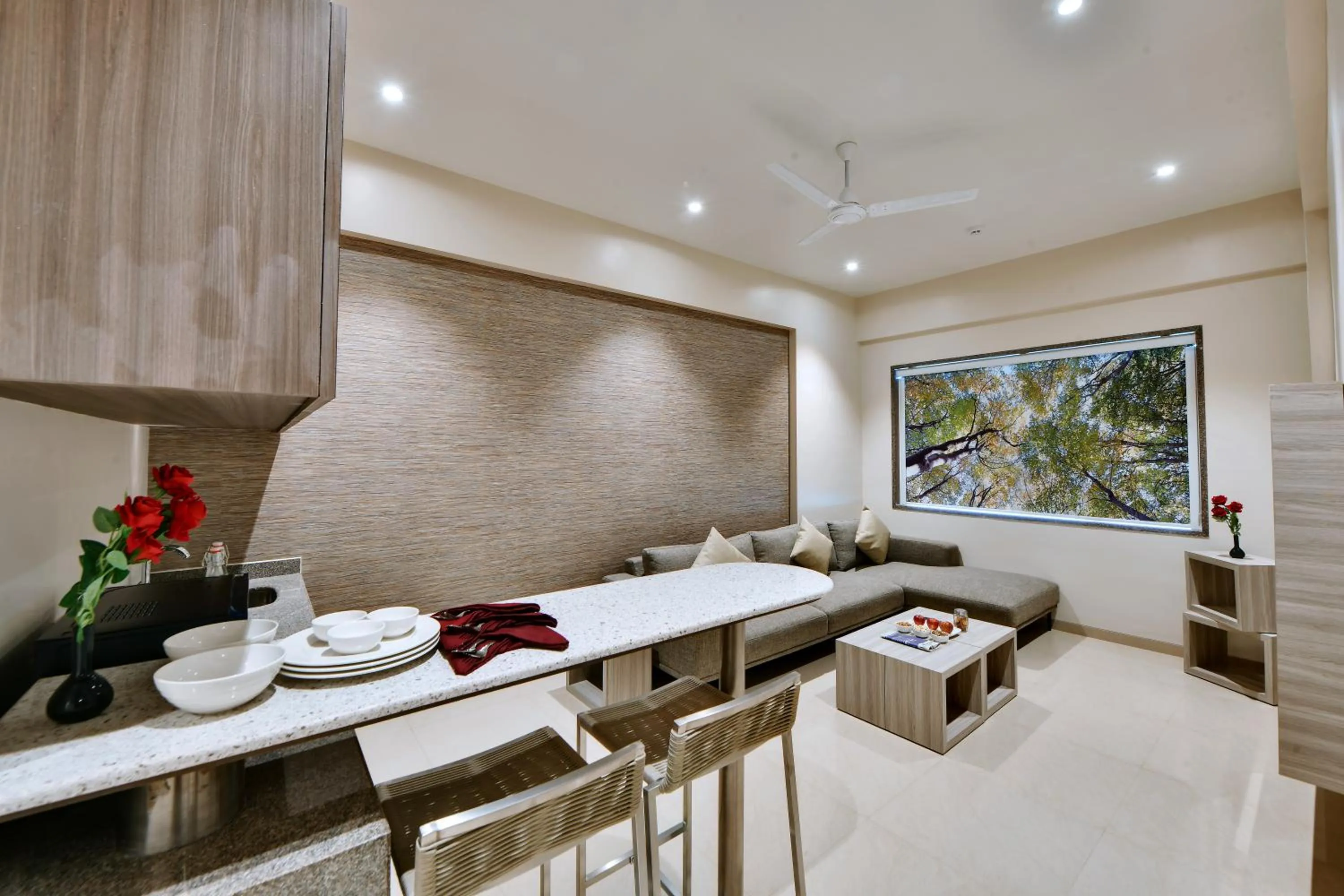 Kitchen or kitchenette in Click Hotel Pithampur