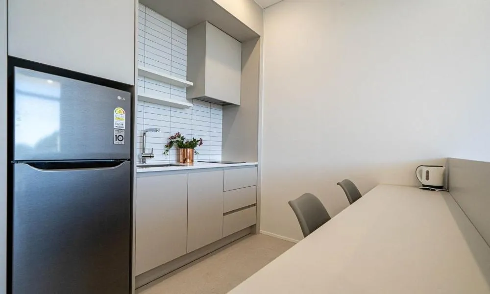 Kitchen or kitchenette in Hillsnorkelbeach hotel