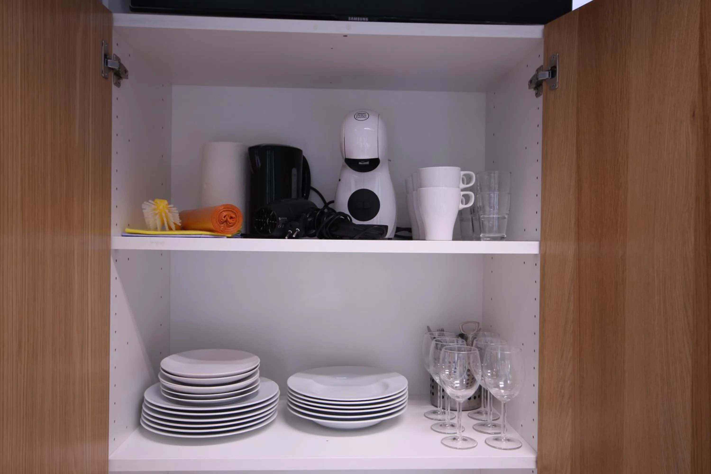 Kitchen or kitchenette in Forenom Hostel Espoo Kilo