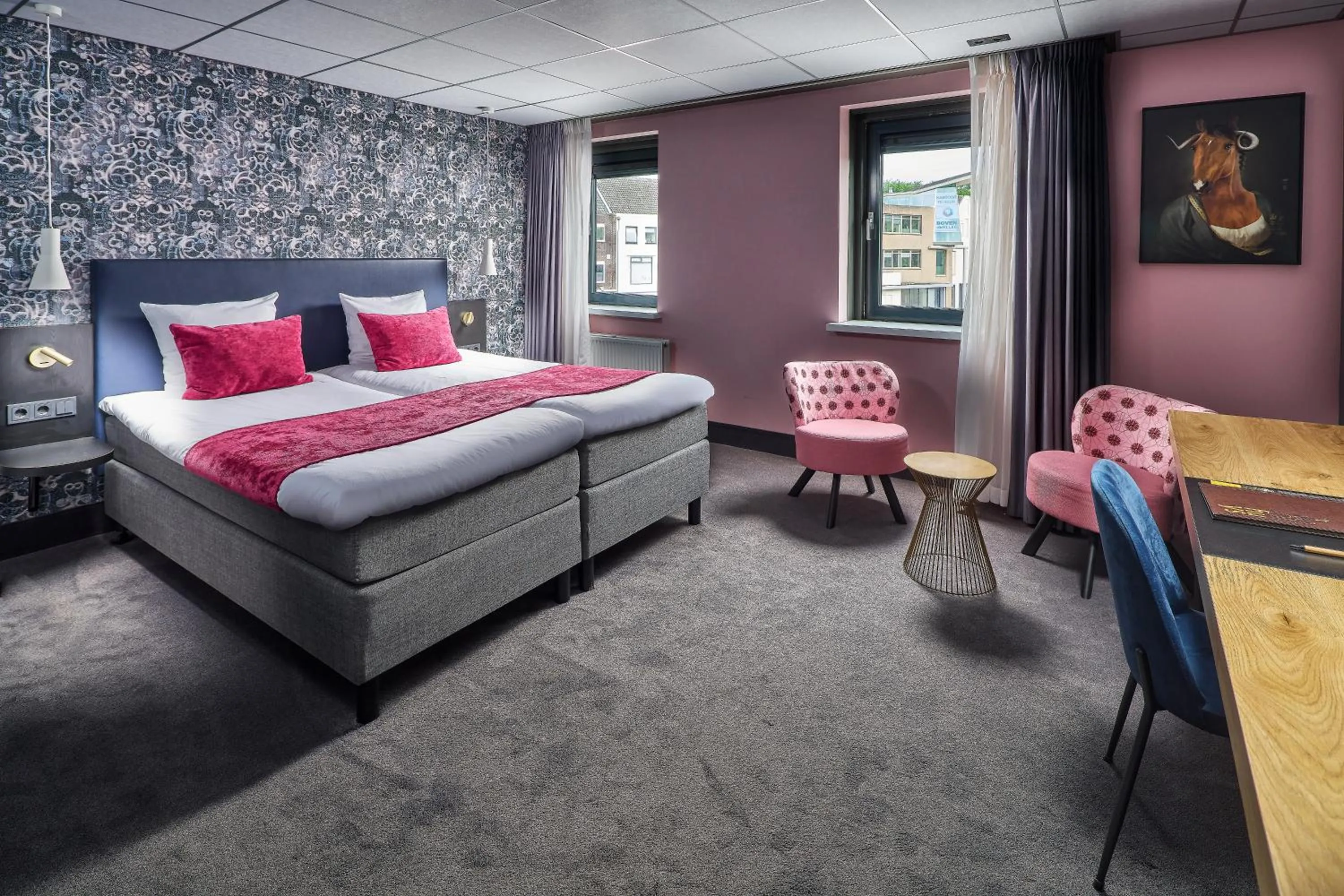 Bedroom, Bed in Hotel Restaurant Grandcafé 't Voorhuys