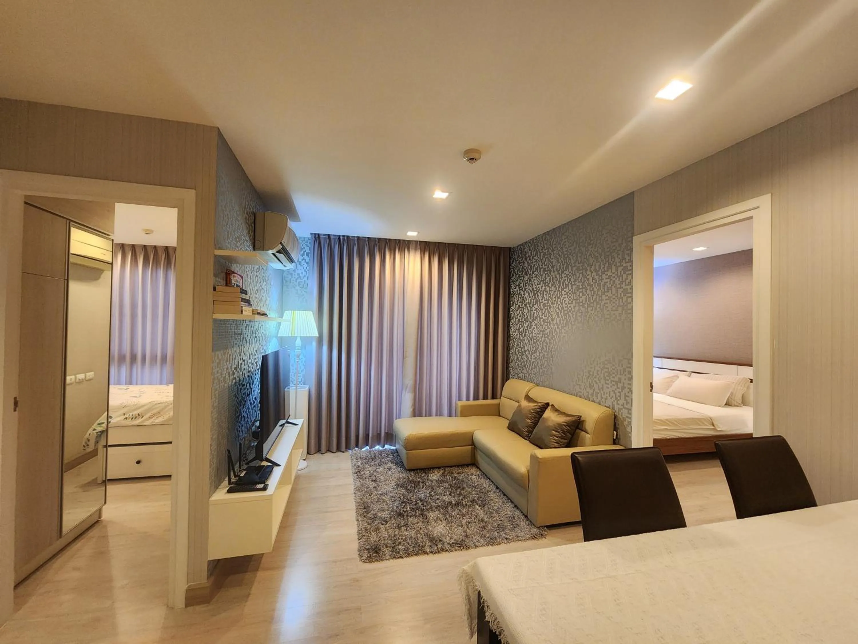 Living room, Bed in Family Suit 2 Bedrooms 2 Bathrooms in Chiang Mai