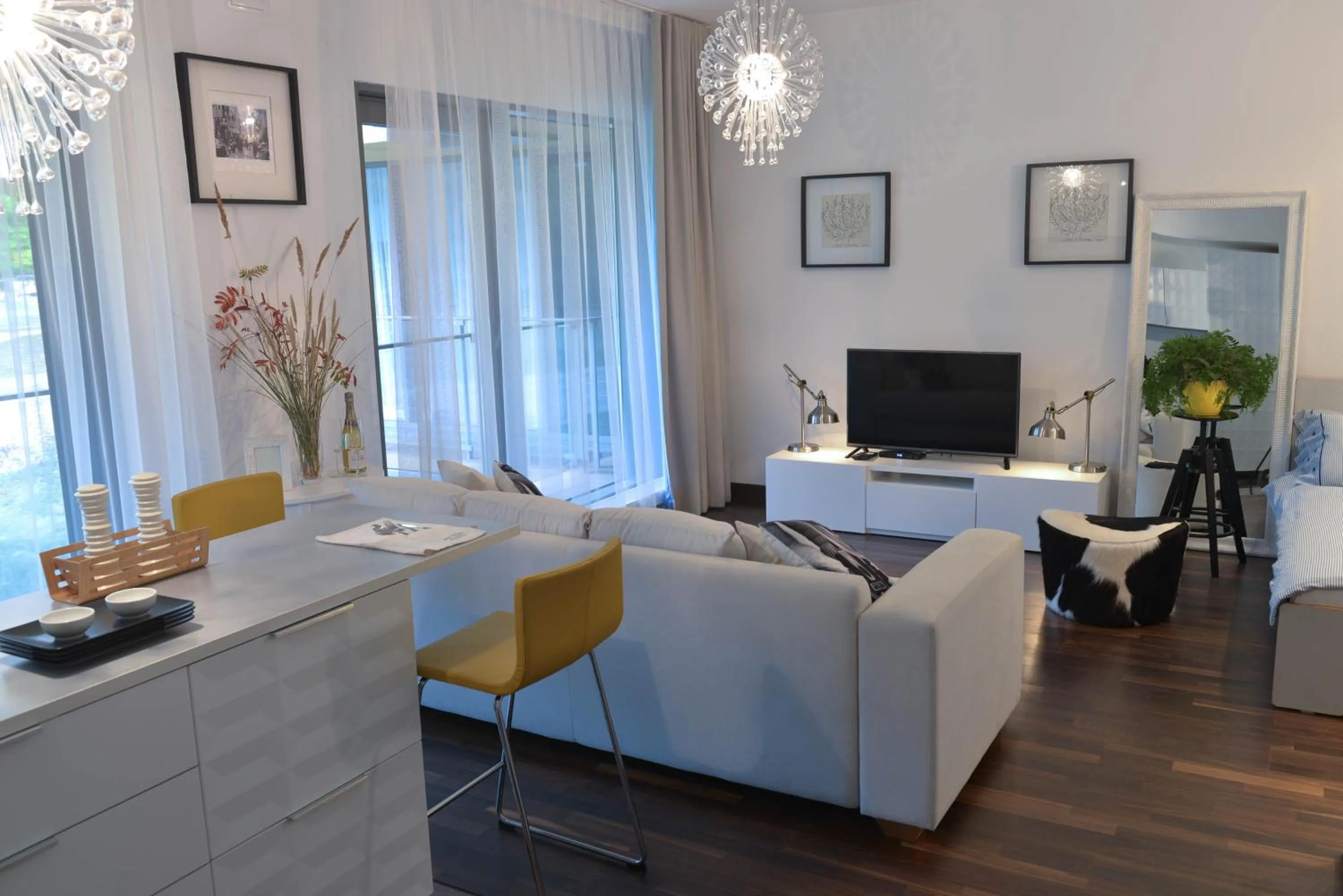 Kitchen or kitchenette in Saules Club Apart Hotel