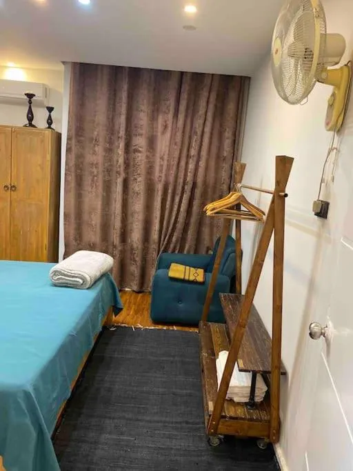 Bed in Apartment on a rooftop in Downtown, Cairo