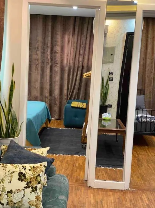 Bed in Apartment on a rooftop in Downtown, Cairo