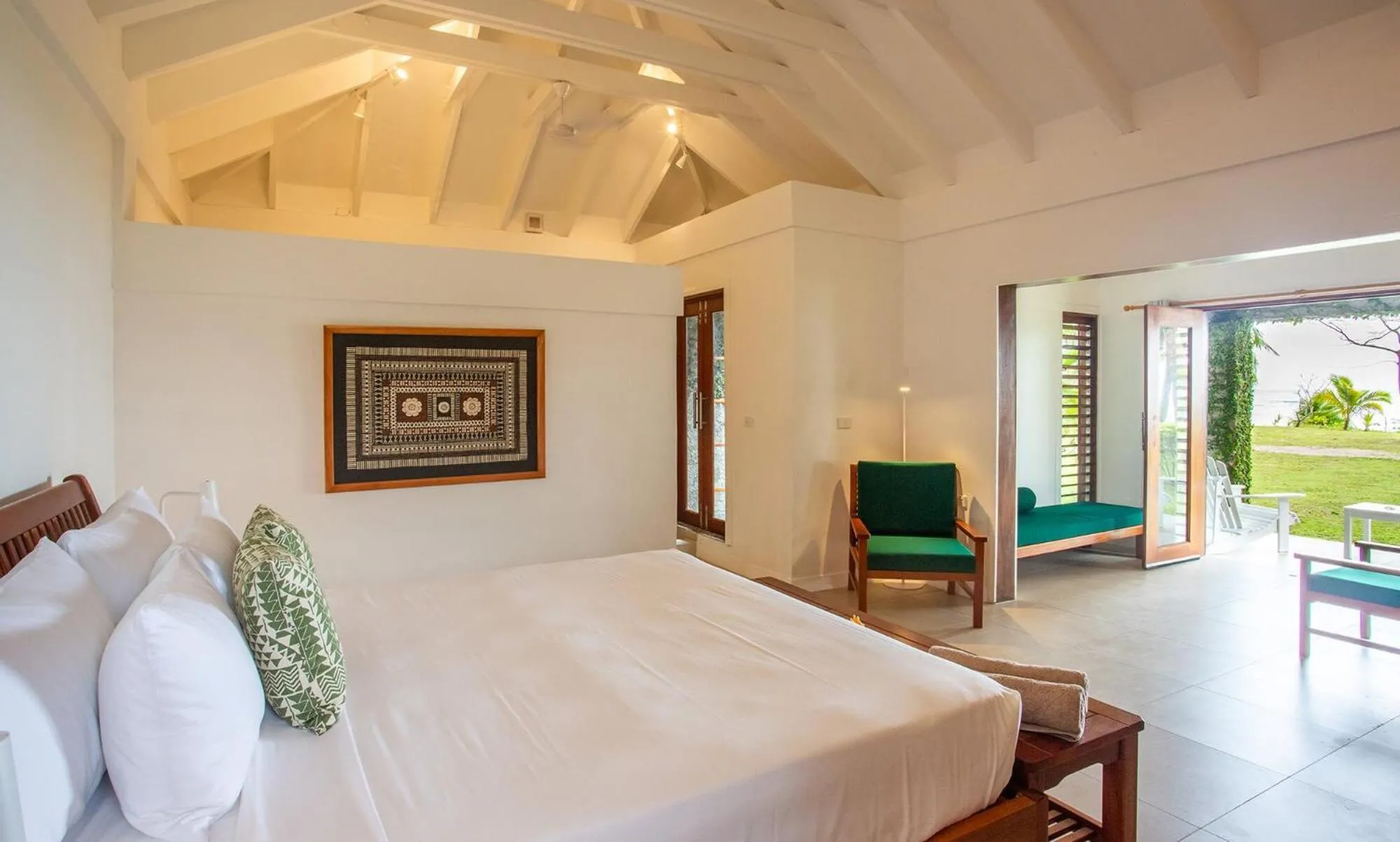 Bed in Waya Island Resort