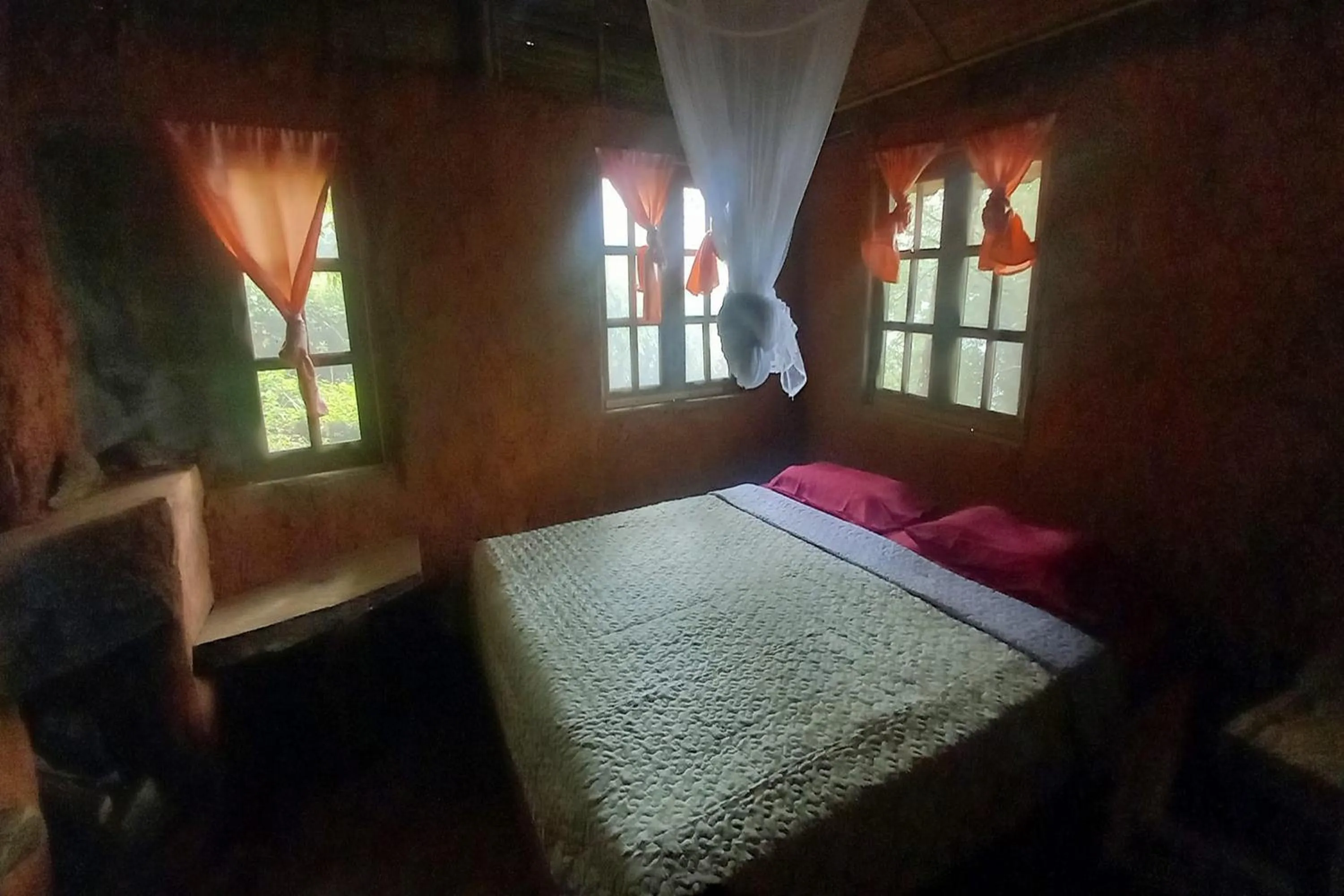 Bed in Doi PuMuen LAHU Homestay