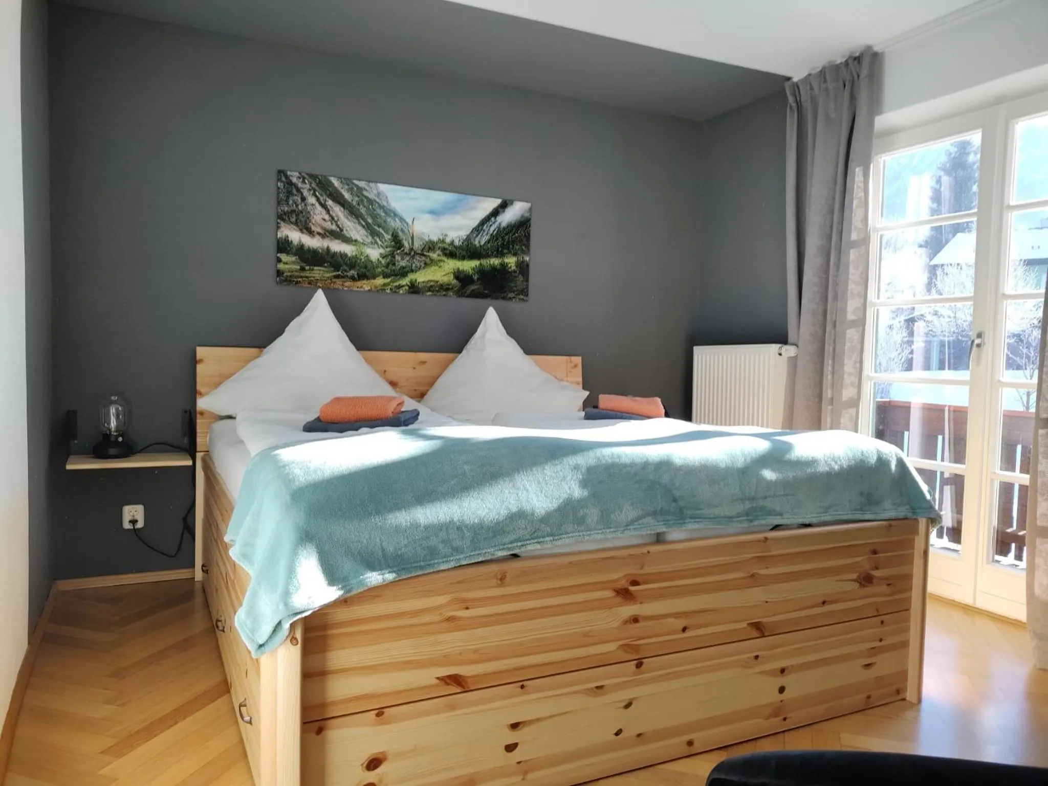 Balcony/Terrace, Bed in Hotel Garni Forsthaus Ruhpolding