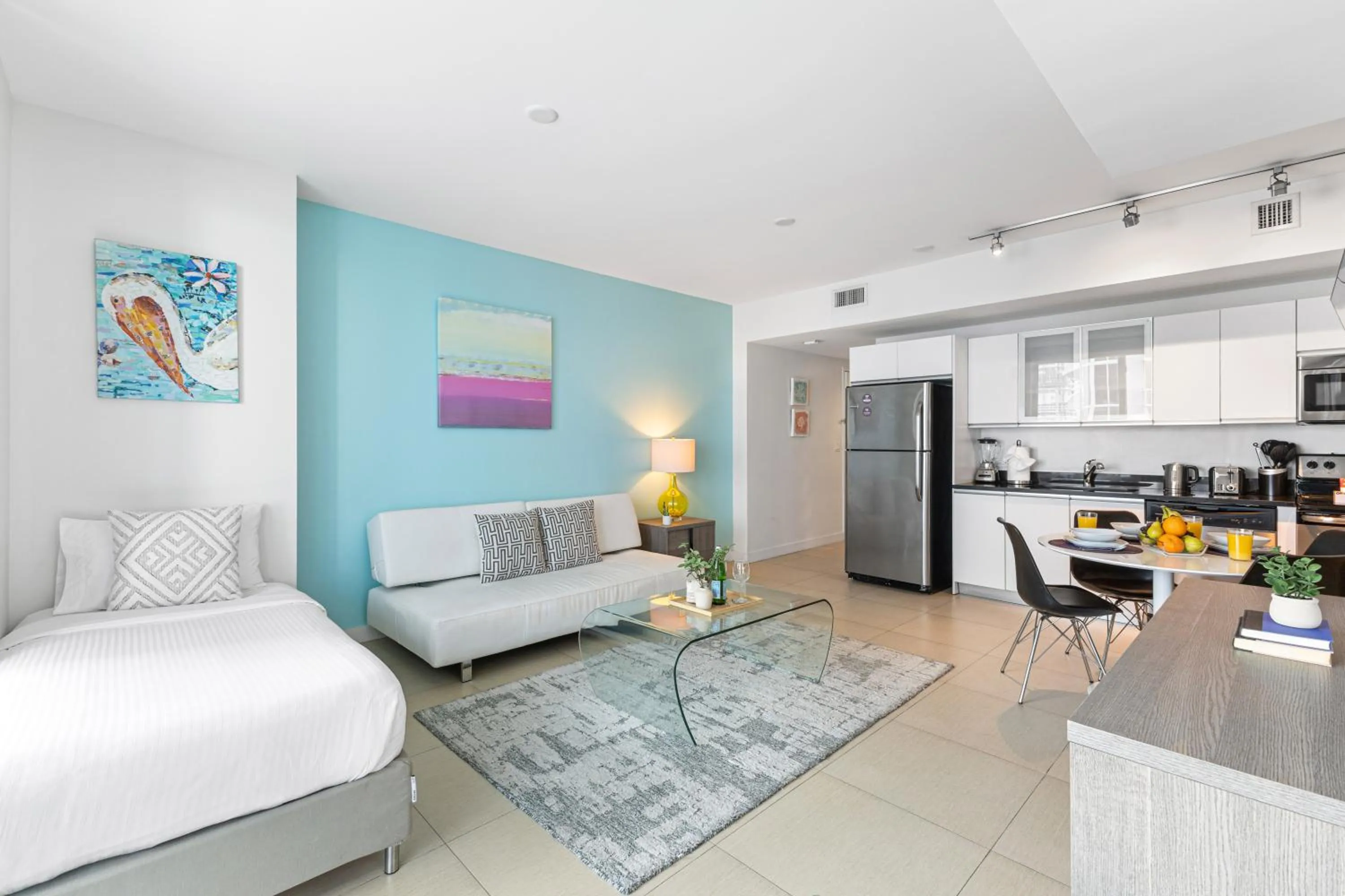 Bed in Dharma Home Suites Miami Beach at Monte Carlo