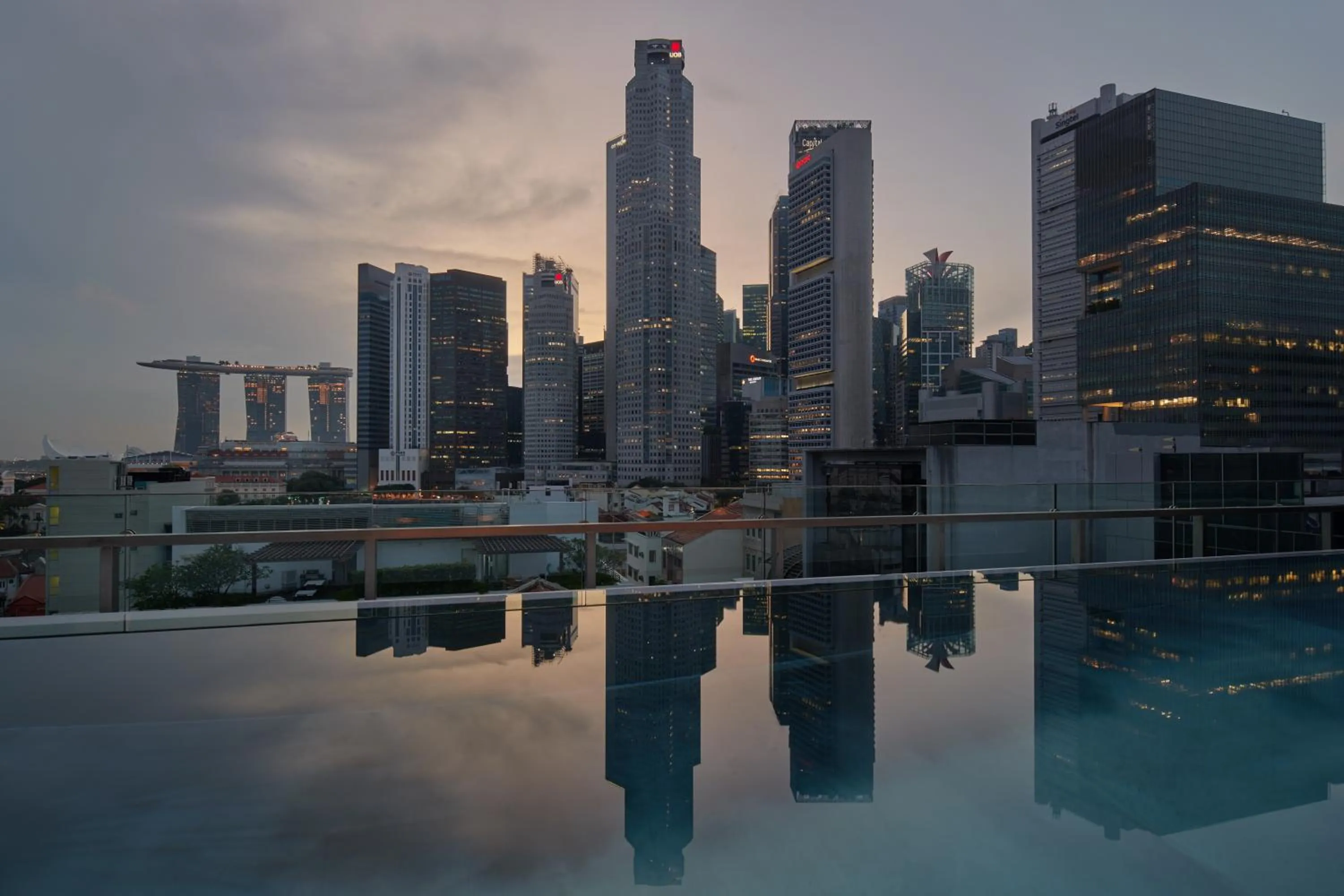 Pool view in 21 Carpenter, Singapore, a Member of Design Hotels