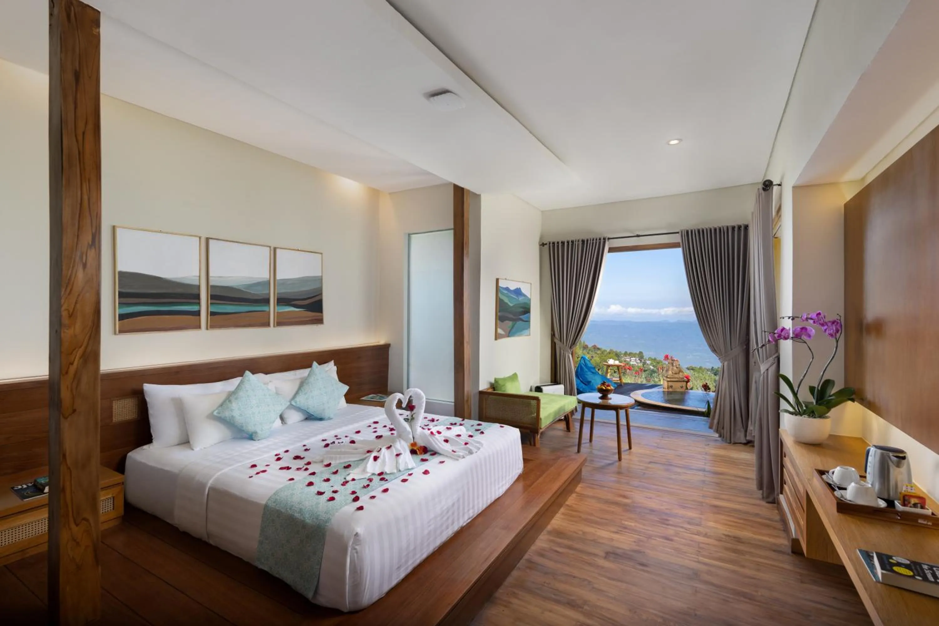 Balcony/Terrace, Bed in Munduk Tentrem Resort