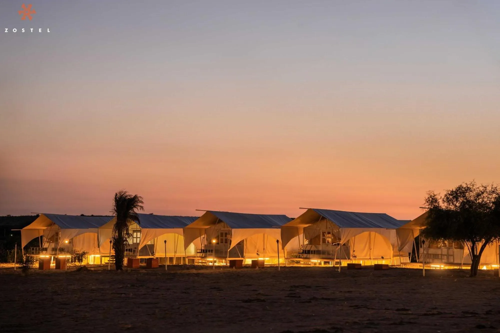 Natural landscape in Zostel Sam Desert (Jaisalmer)