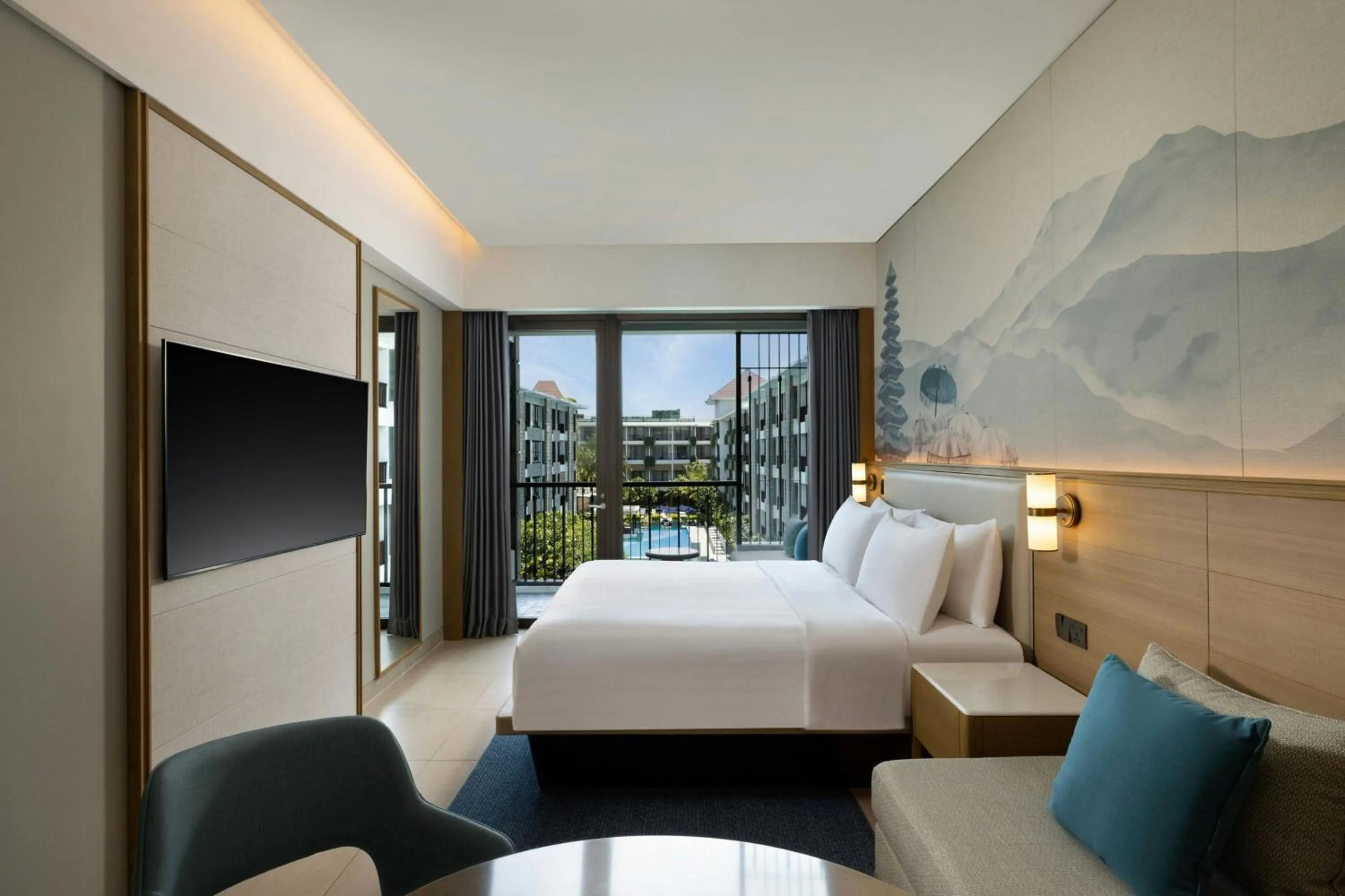 Swimming pool, Bed in Courtyard by Marriott Bali Seminyak Resort