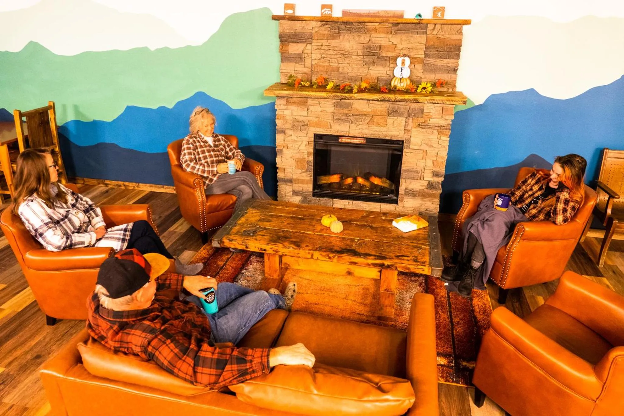 Seating area in Pintler's Portal Hostel