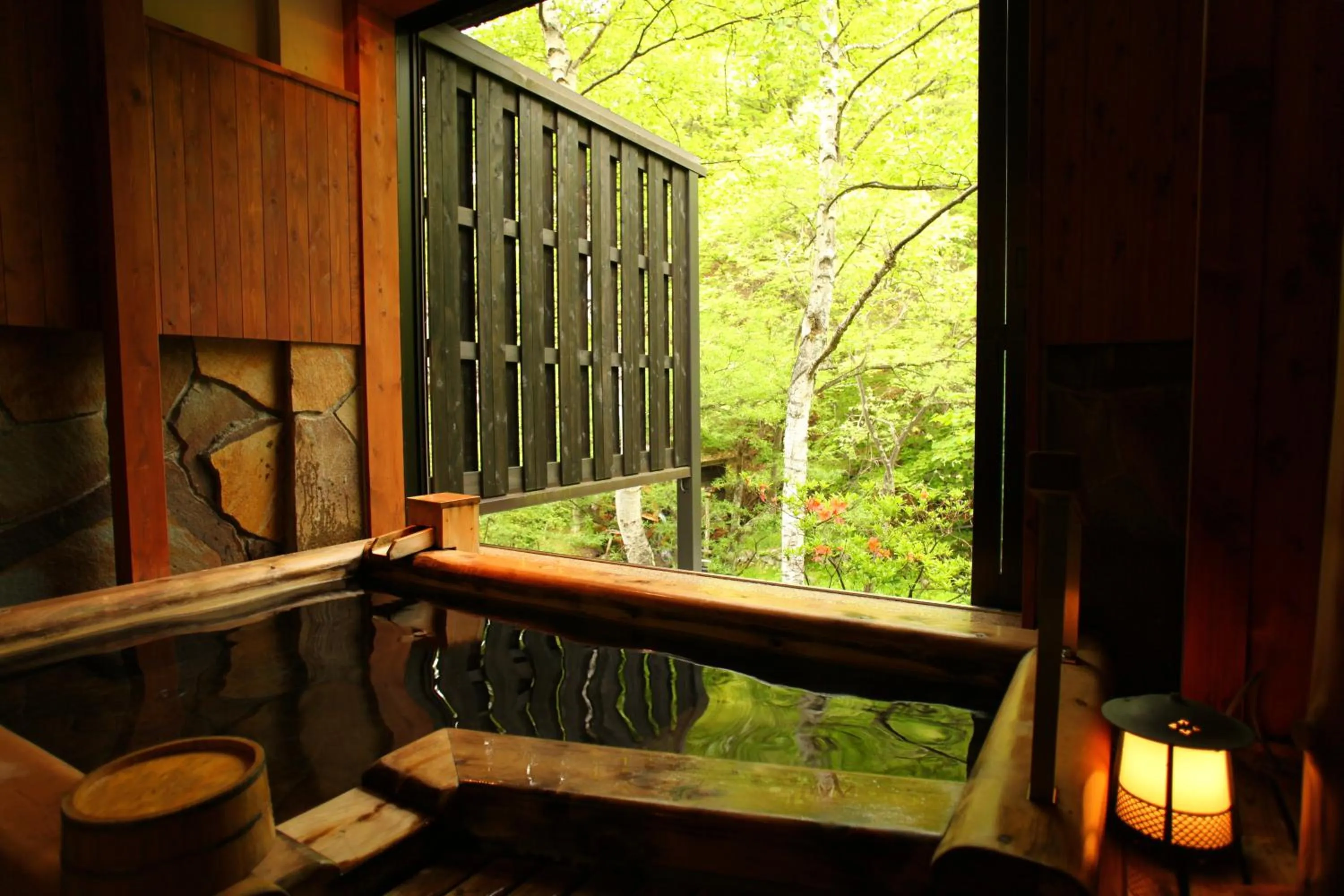 Hot Spring Bath in Tateshina Grand Hotel Takinoyu