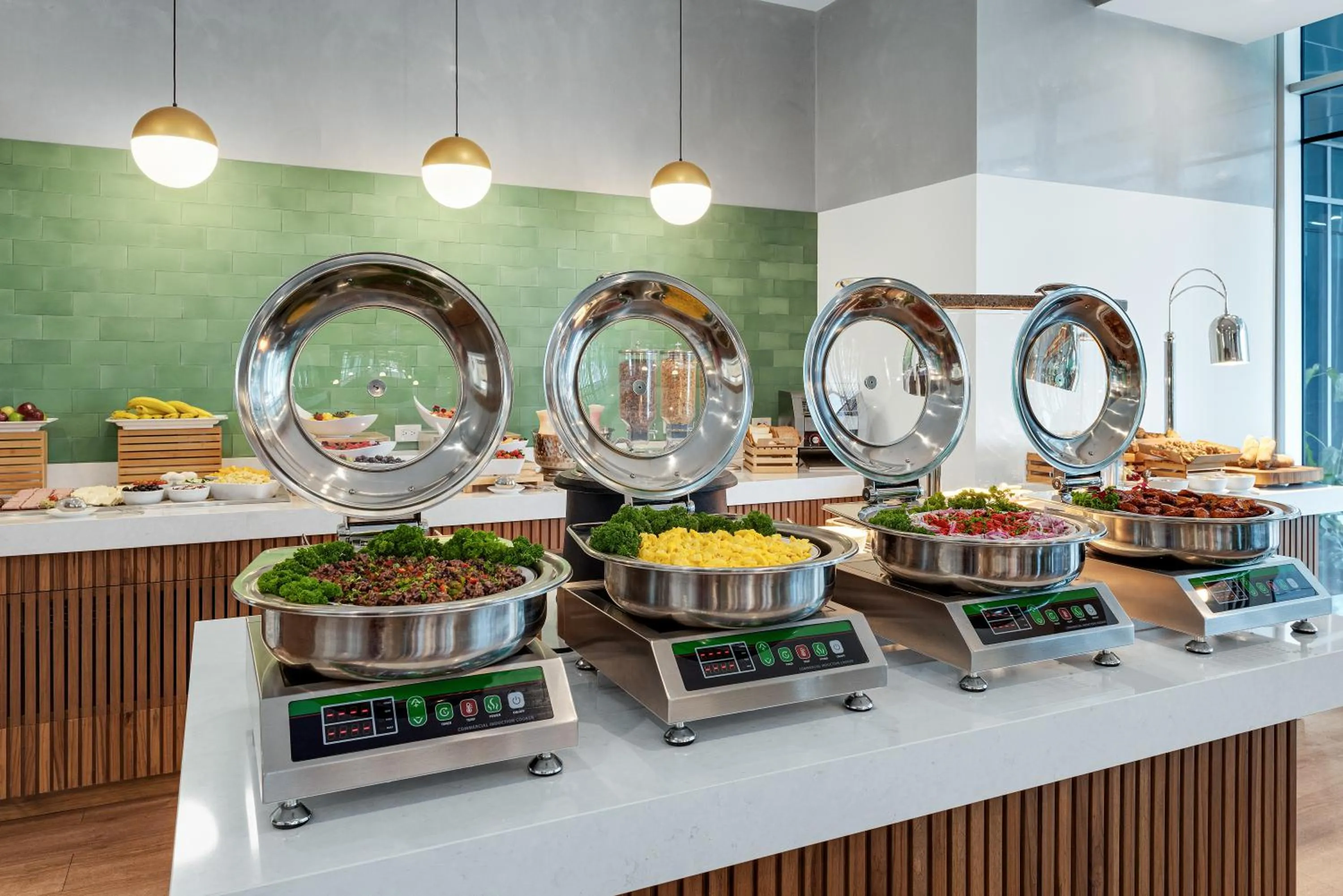 Buffet breakfast in Hilton Garden Inn San Jose Airport City Mall