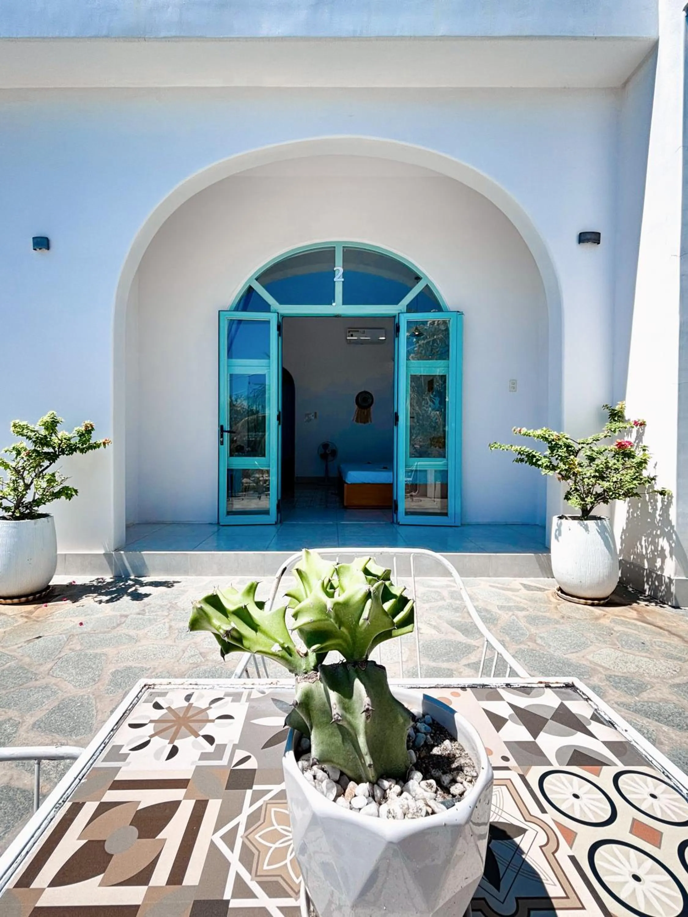Balcony/Terrace in Santorini Villa Cam Ranh