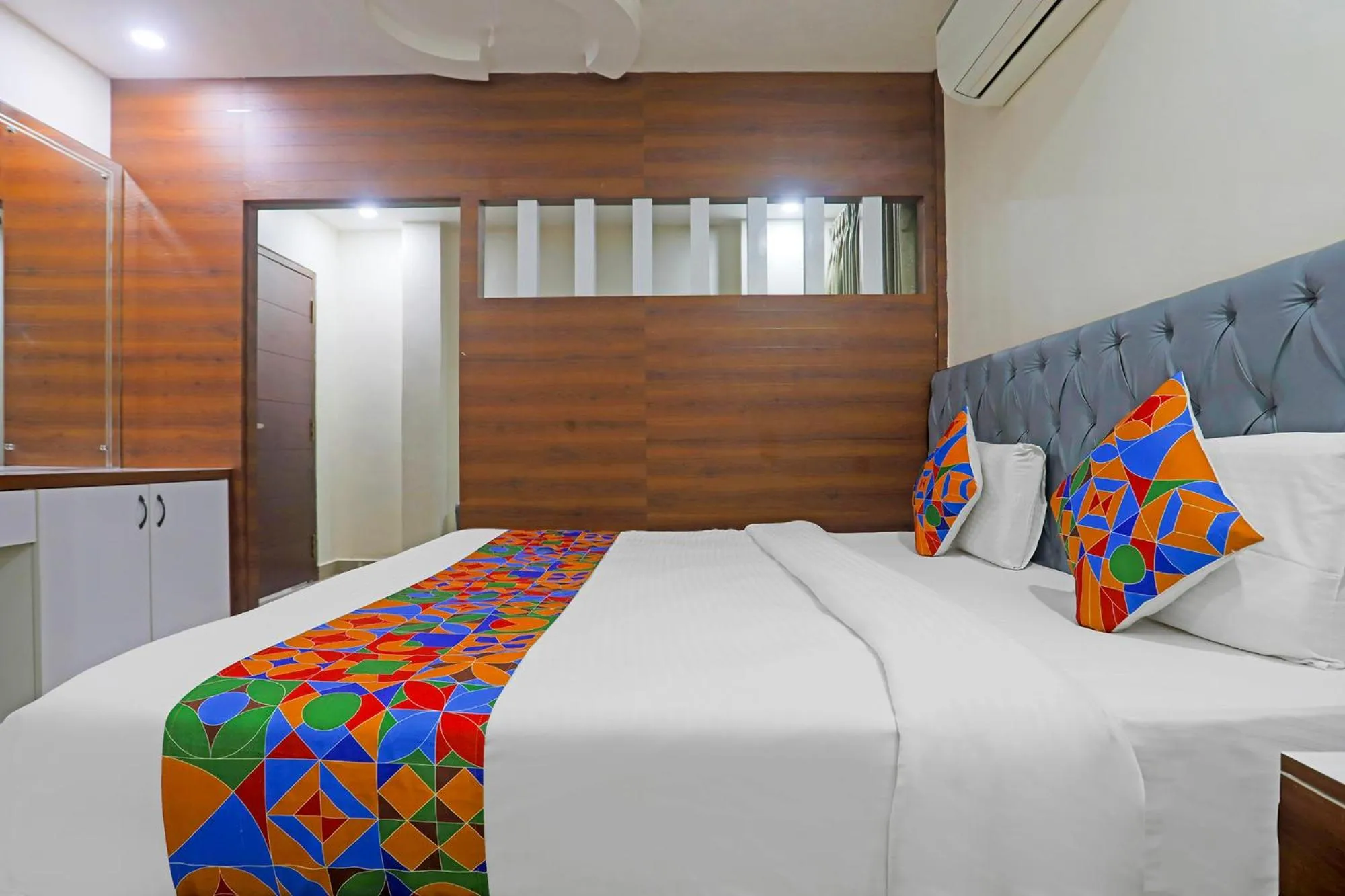 Bed in FabHotel RR Residency I - Nr Khammam Bus Stand