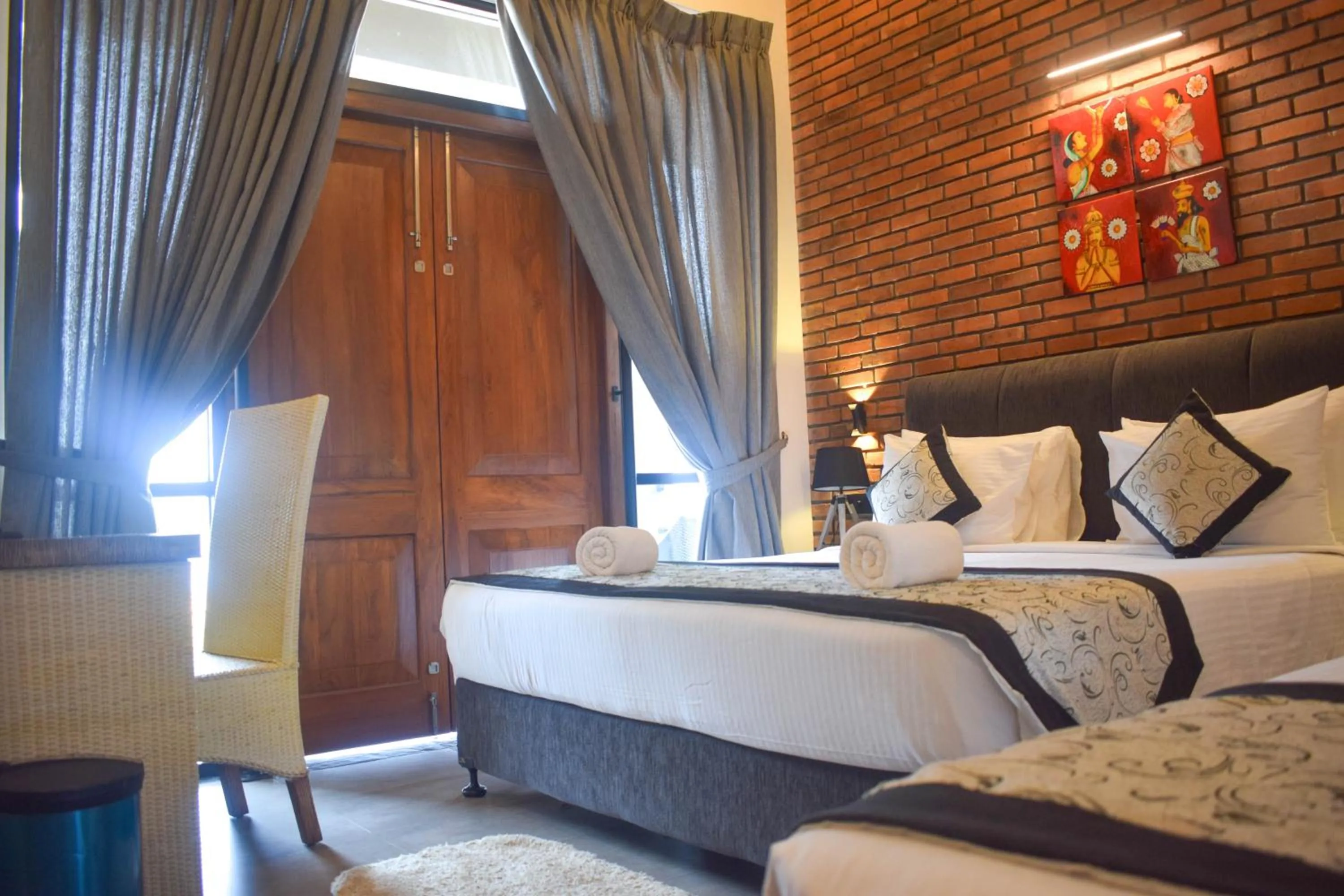 Bed in Abhaya Mandapa