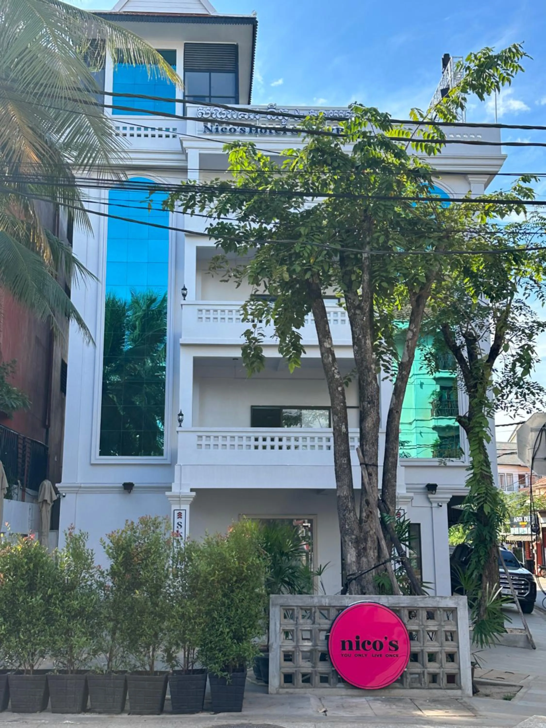 Property building in Nico’s Hotel and SkyBar