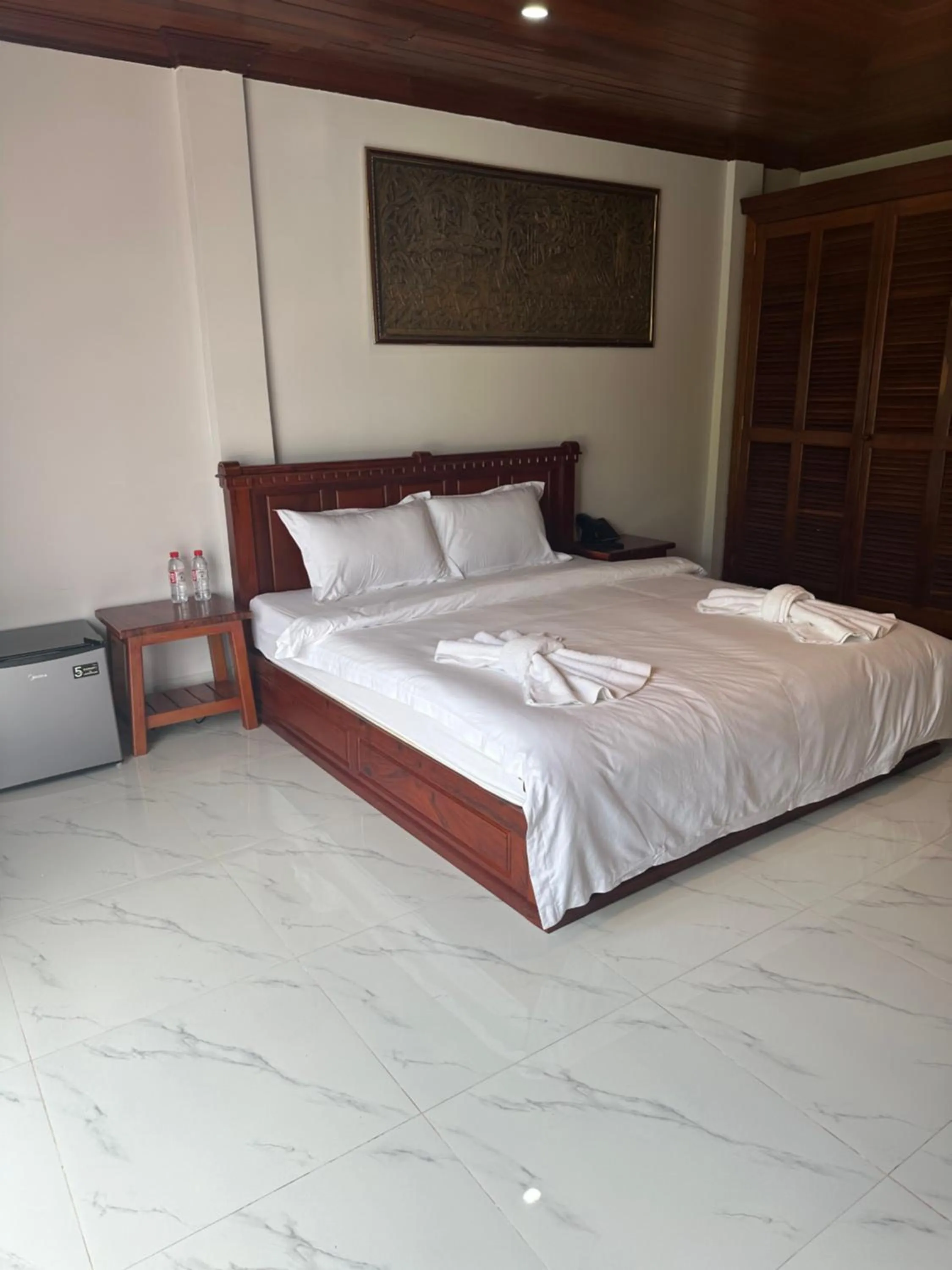 Bed in Nico’s Hotel and SkyBar