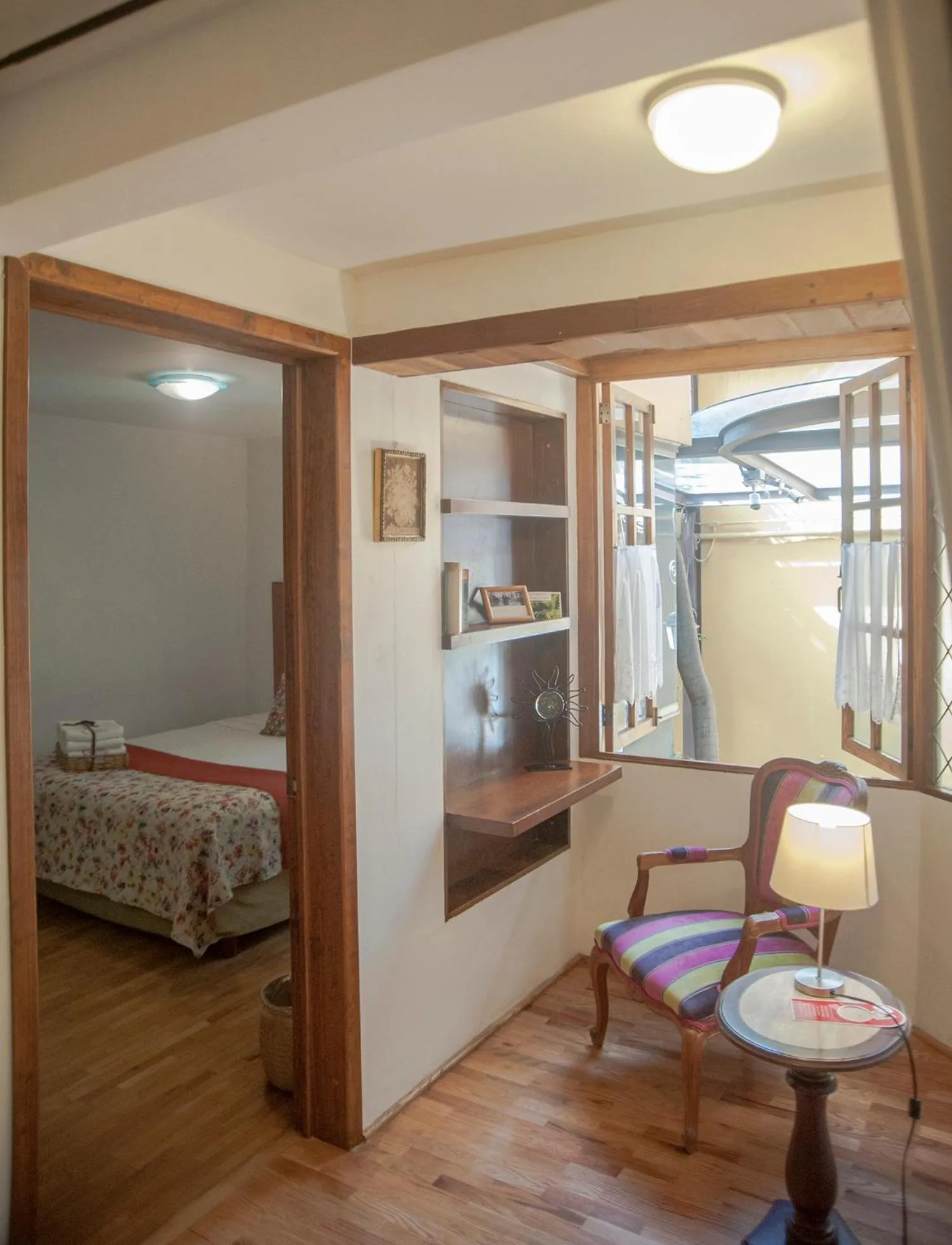 Seating area, Bed in Chalet del Carmen, Coyoacán
