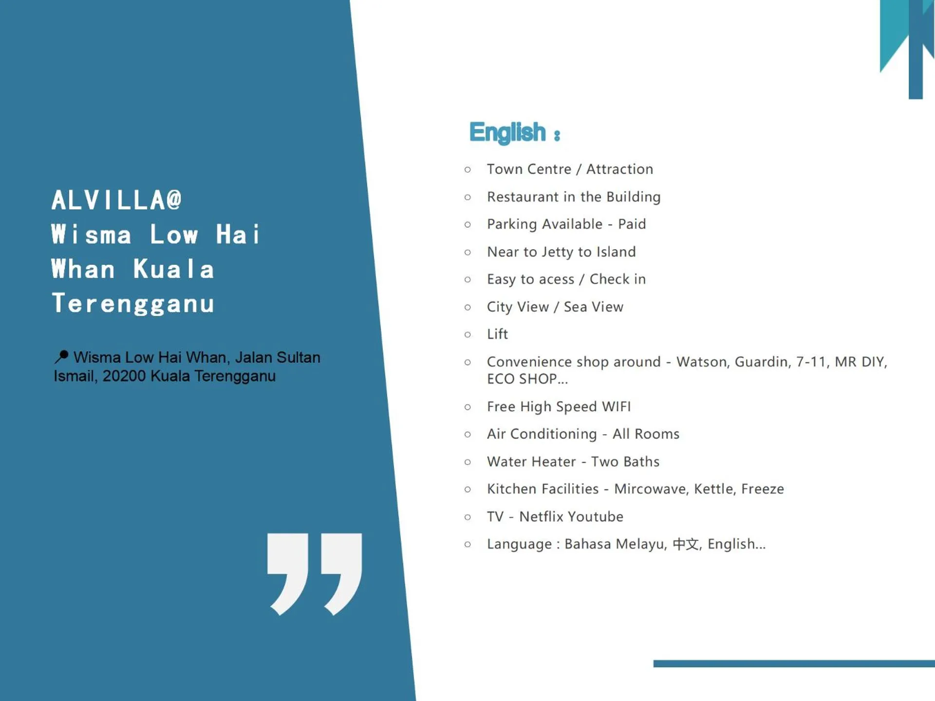 ALVILLA - Jalan Sultan Ismail