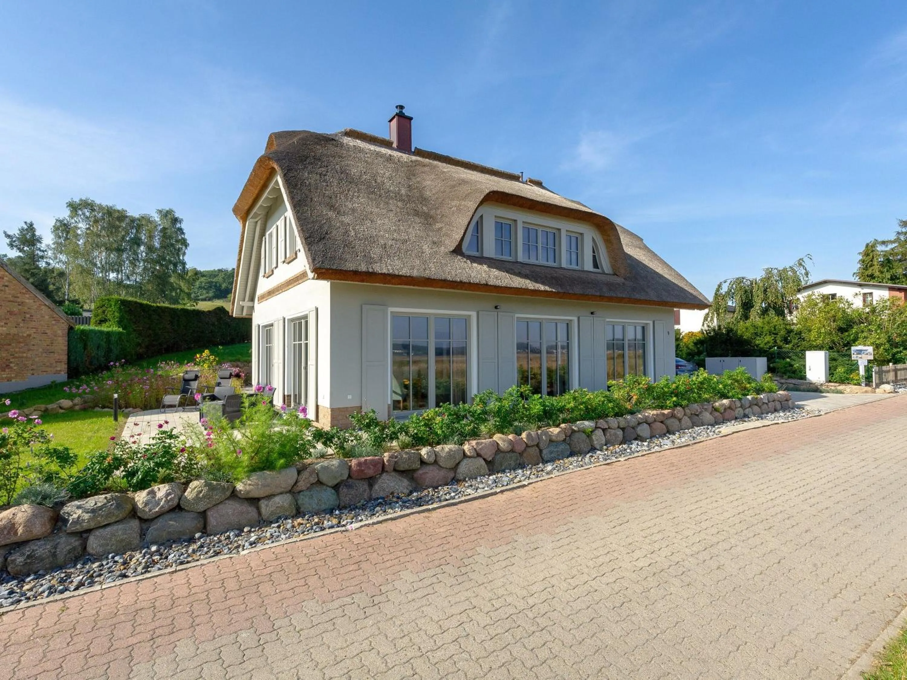 Landhaus Max in Moritzdorf - Luxus unter Reet mit Seeblick, Kamin, Sauna