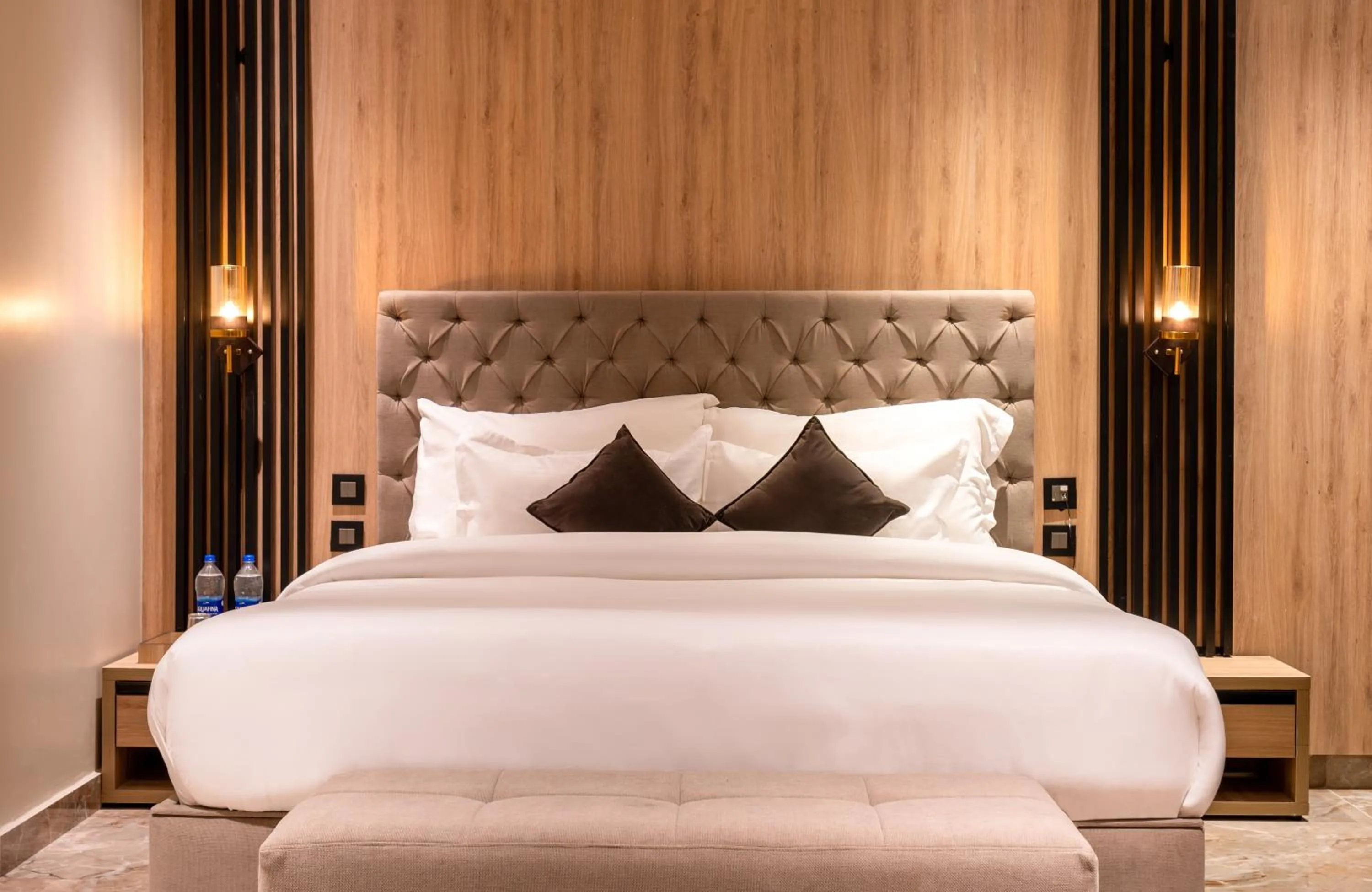 Bed in Alpine hotel and villas