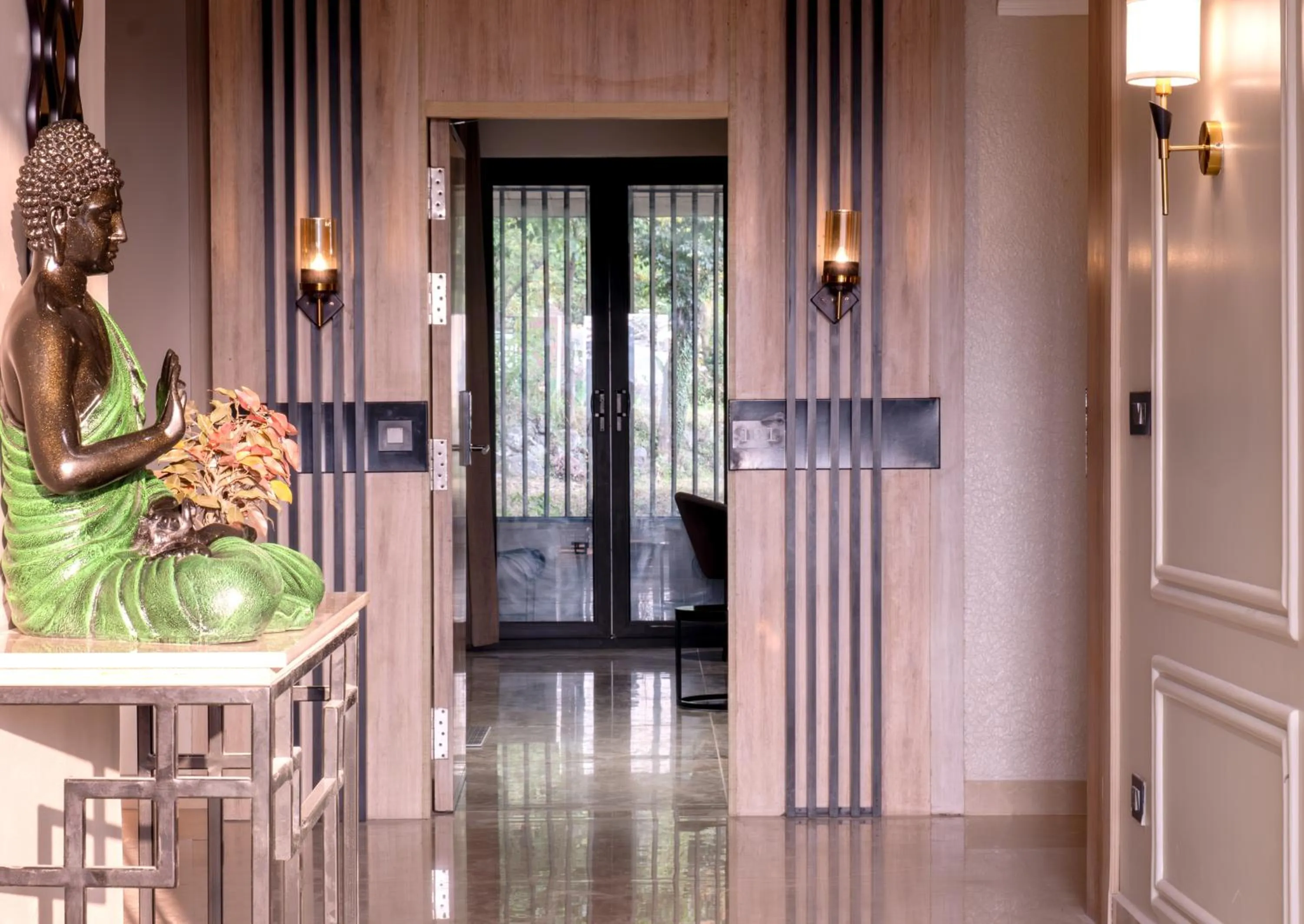 Decorative detail in Alpine hotel and villas