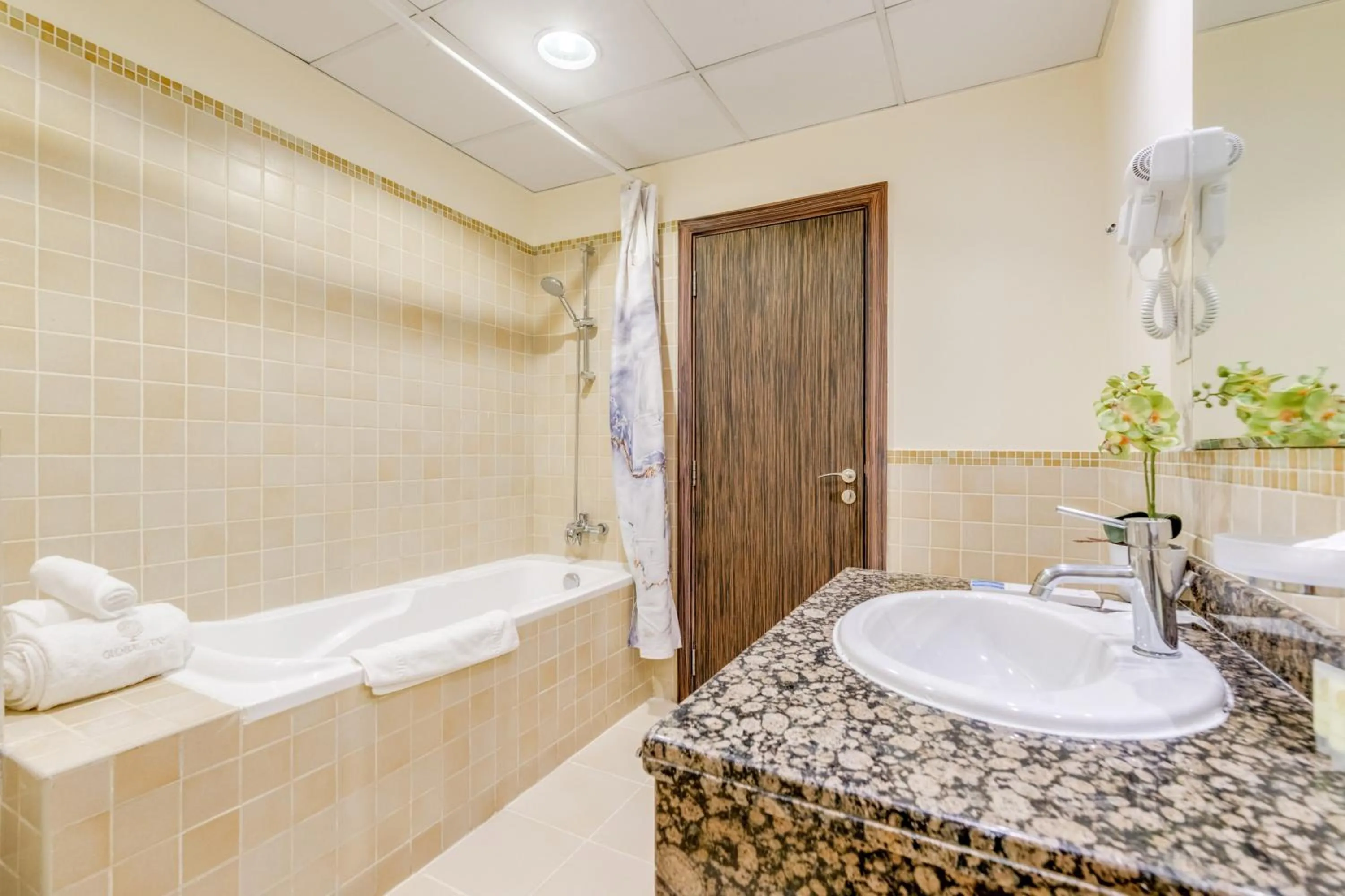 Bathroom in GLOBALSTAY. Modern Apartments steps to JBR Beach