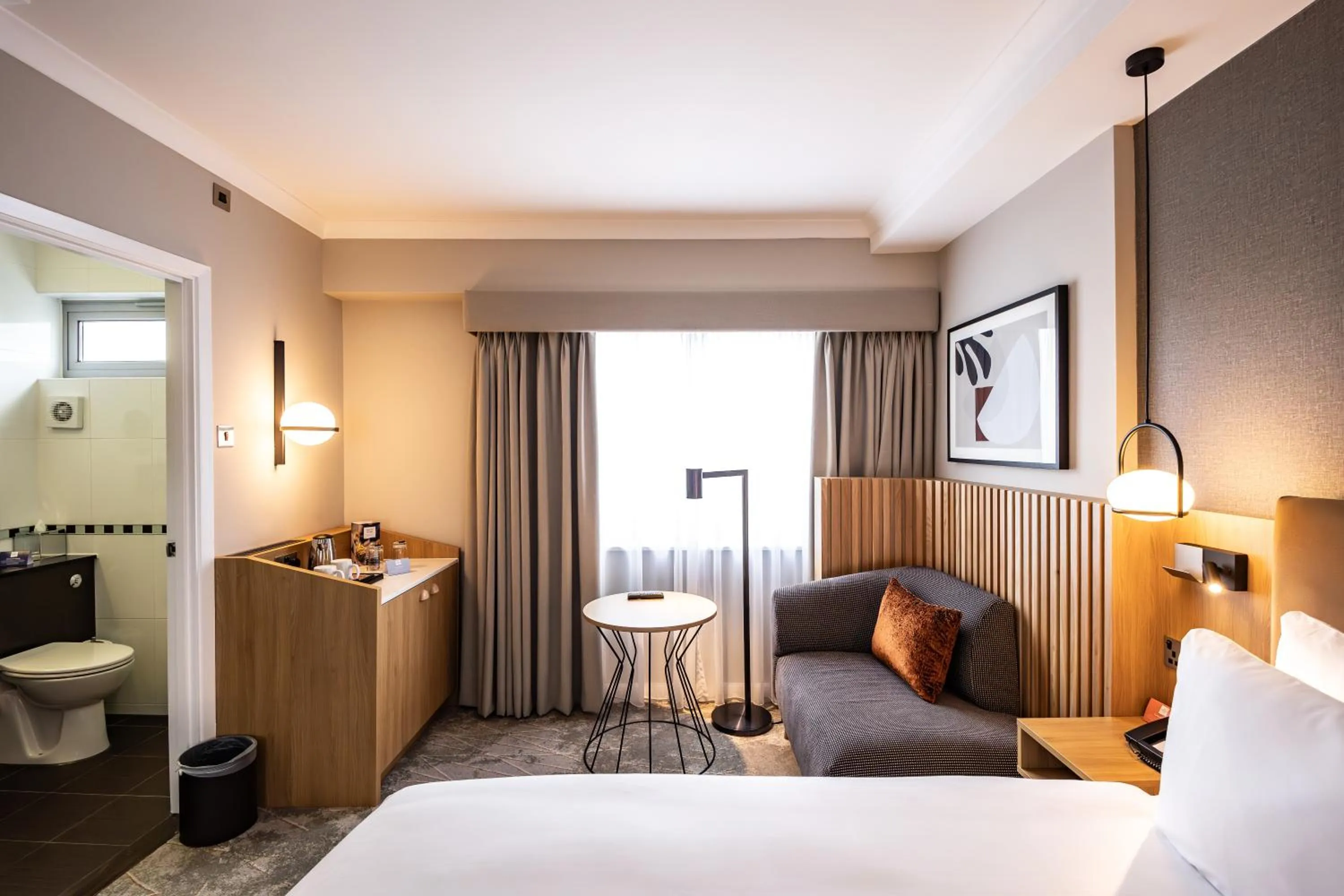 Toilet, Bed in Crowne Plaza London - Gatwick Airport by IHG