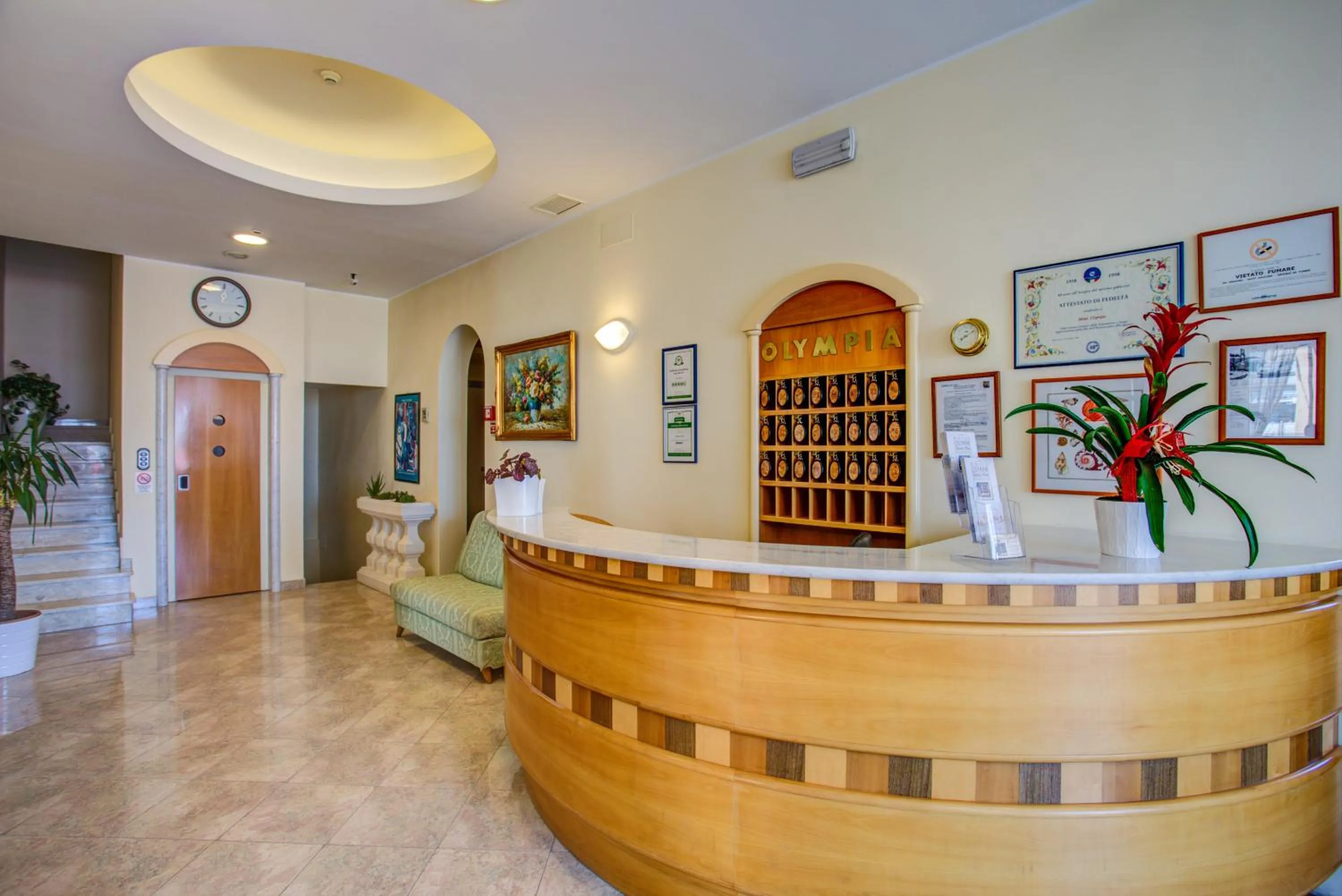 Lobby or reception in Hotel Olympia
