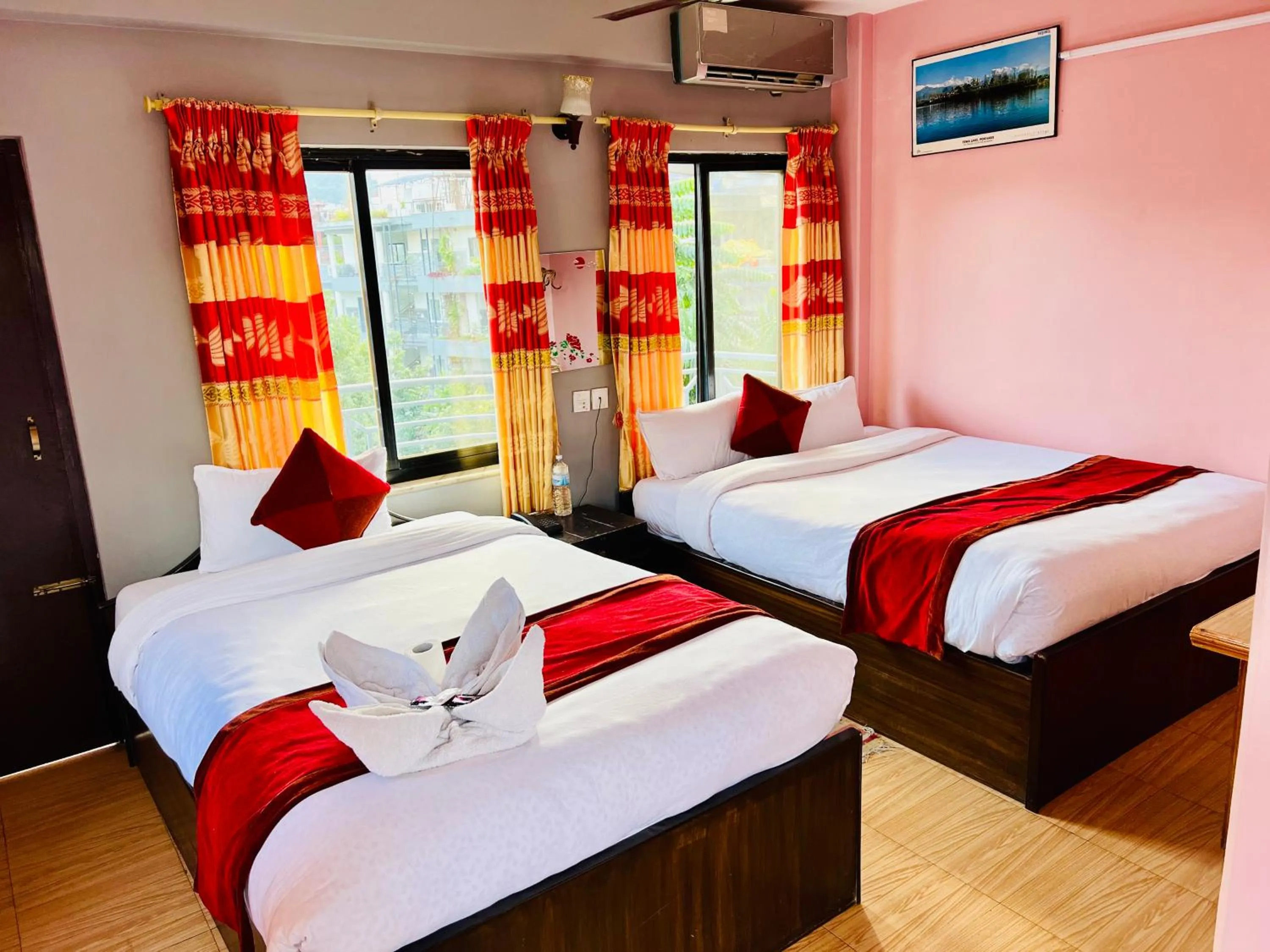 Bed in Hotel Donosti Pokhara