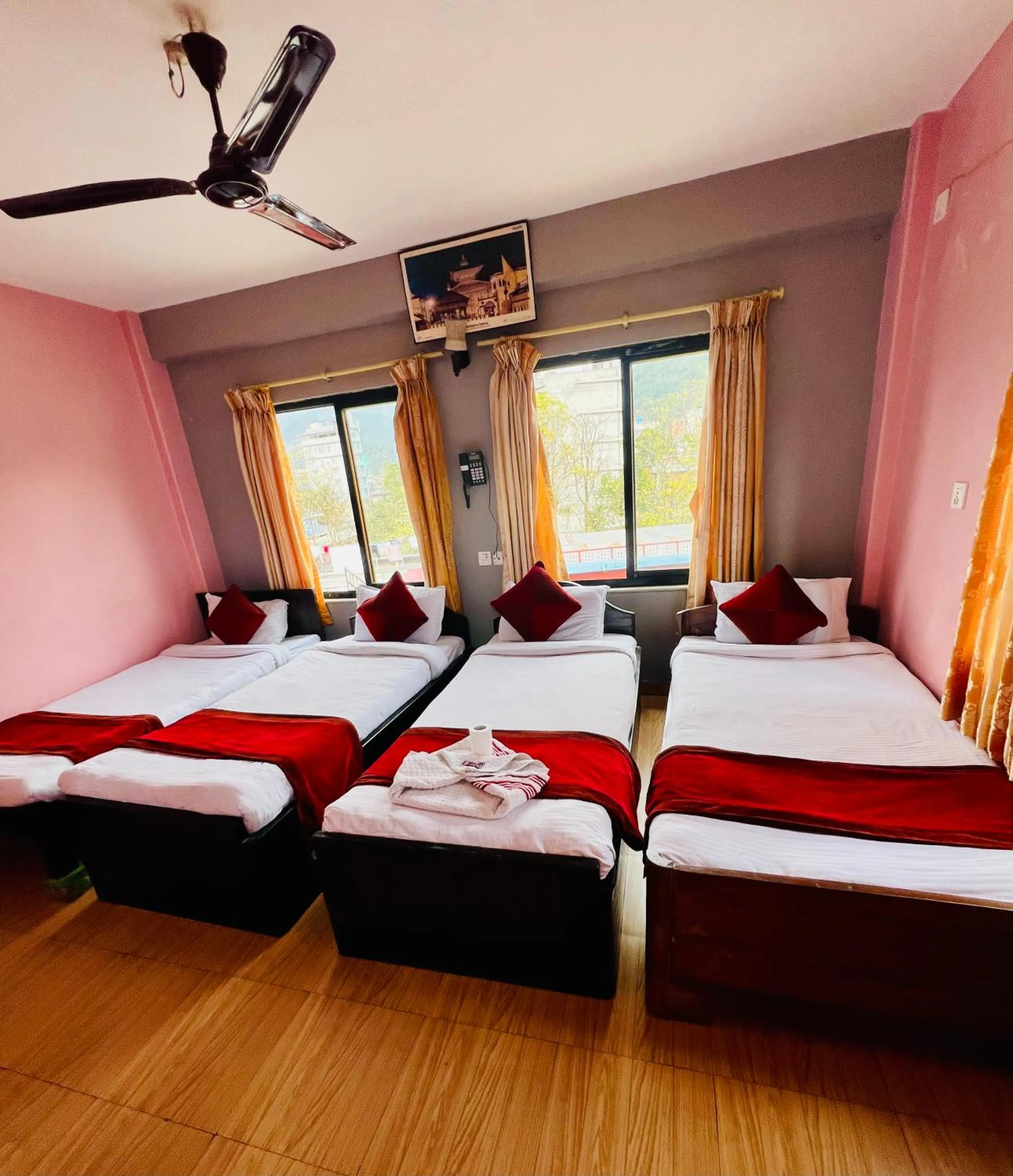 Bed in Hotel Donosti Pokhara