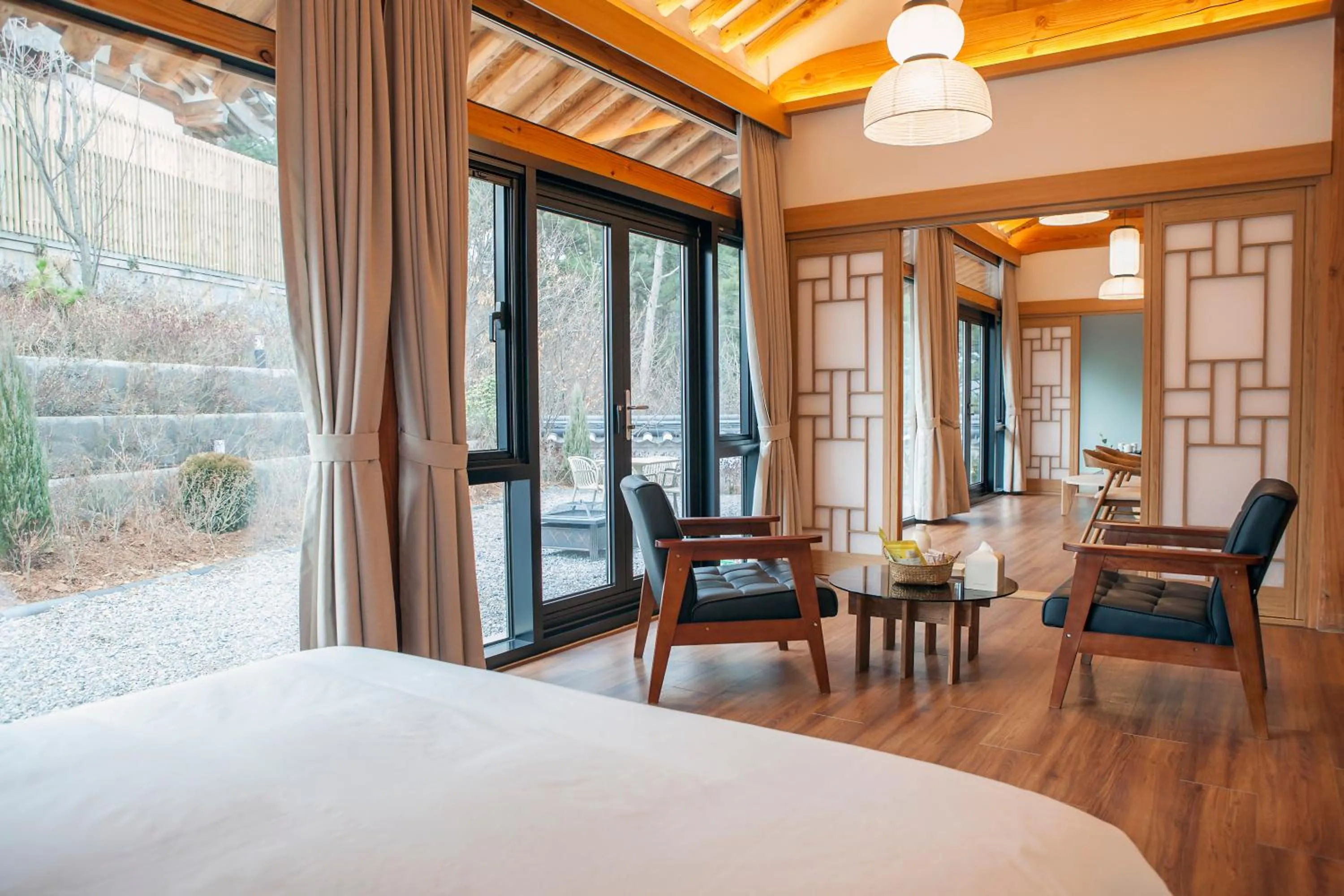 Bed in Hotelarrive Taean Tiann HanokBeachResort