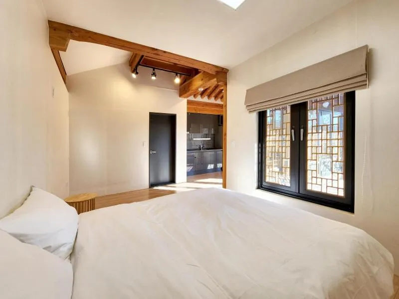 Bed in Hotelarrive Taean Tiann HanokBeachResort