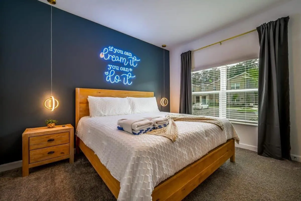 Bed in Ultimate Luxury Home-Private Pool Themed Bedroom