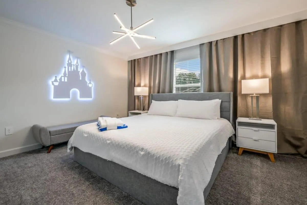 Bed in Ultimate Luxury Home-Private Pool Themed Bedroom